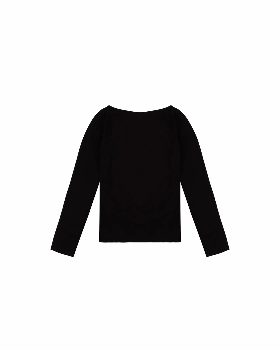 Boat Neck Long-Sleeve Top
