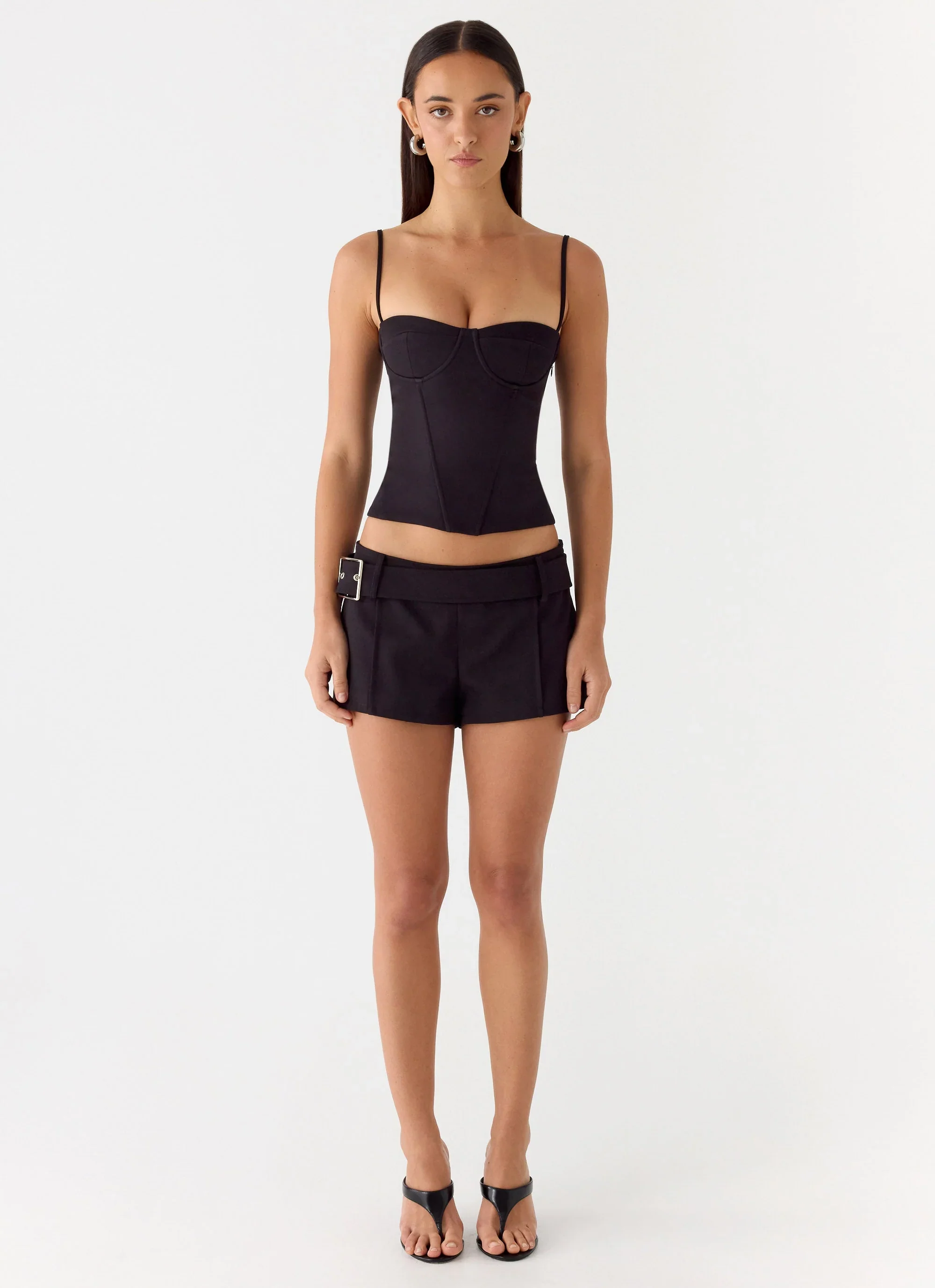 Favourite Moment Belt Mini Shorts - Black