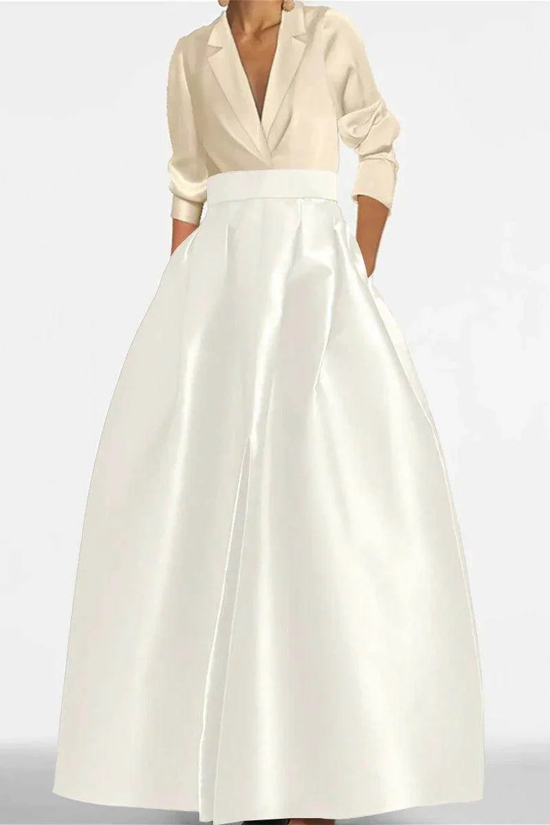 A Line Jewel Neck V-Neck Long Sleeves Mother Dresses CM0342