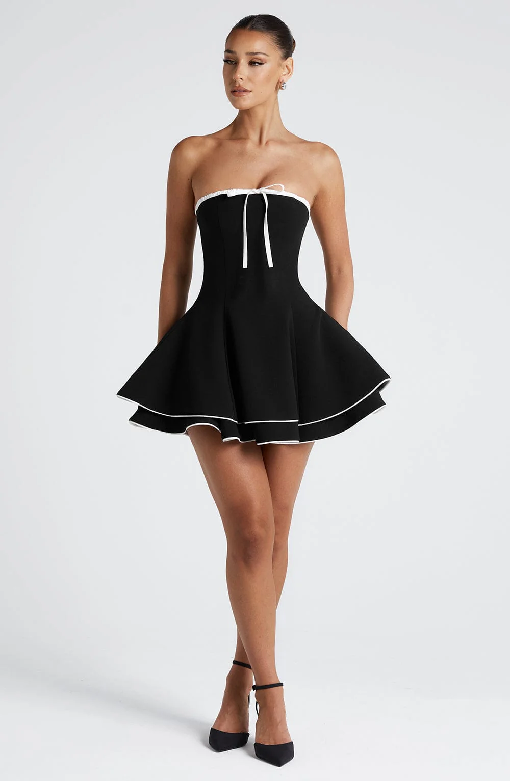 Juno Mini Dress - Black/White - luluinthesky