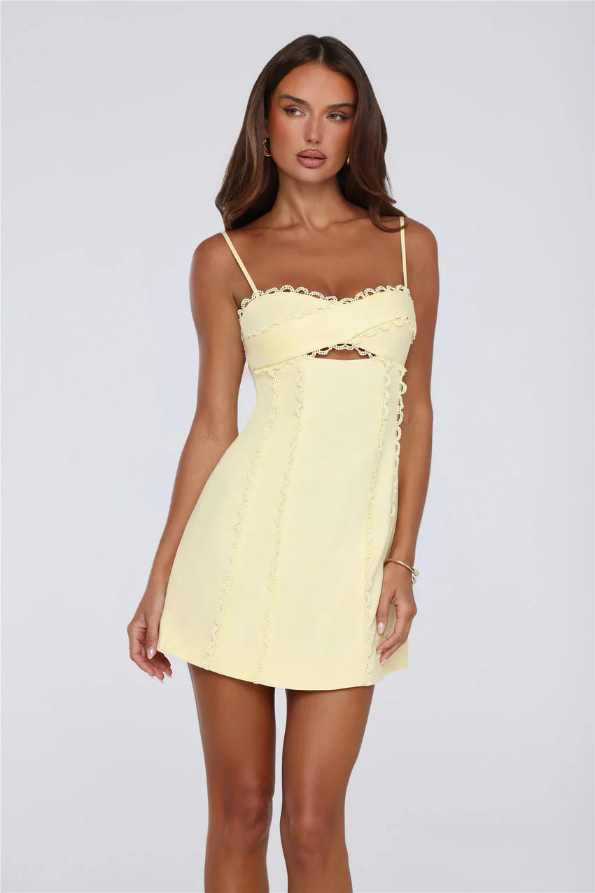Summer Lane Mini Dress Yellow - luluinthesky