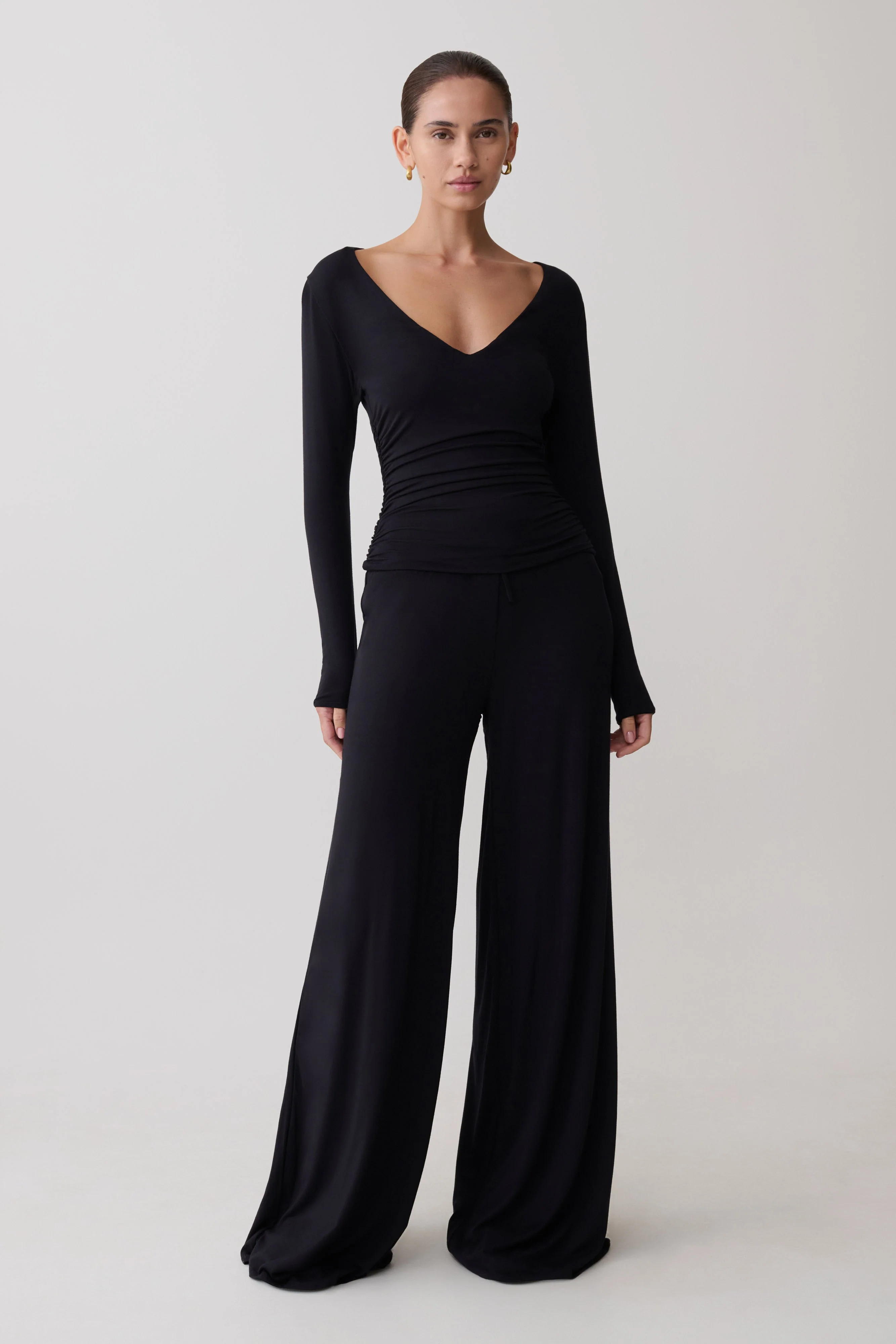 Sari Long Sleeve Modal Top - Black