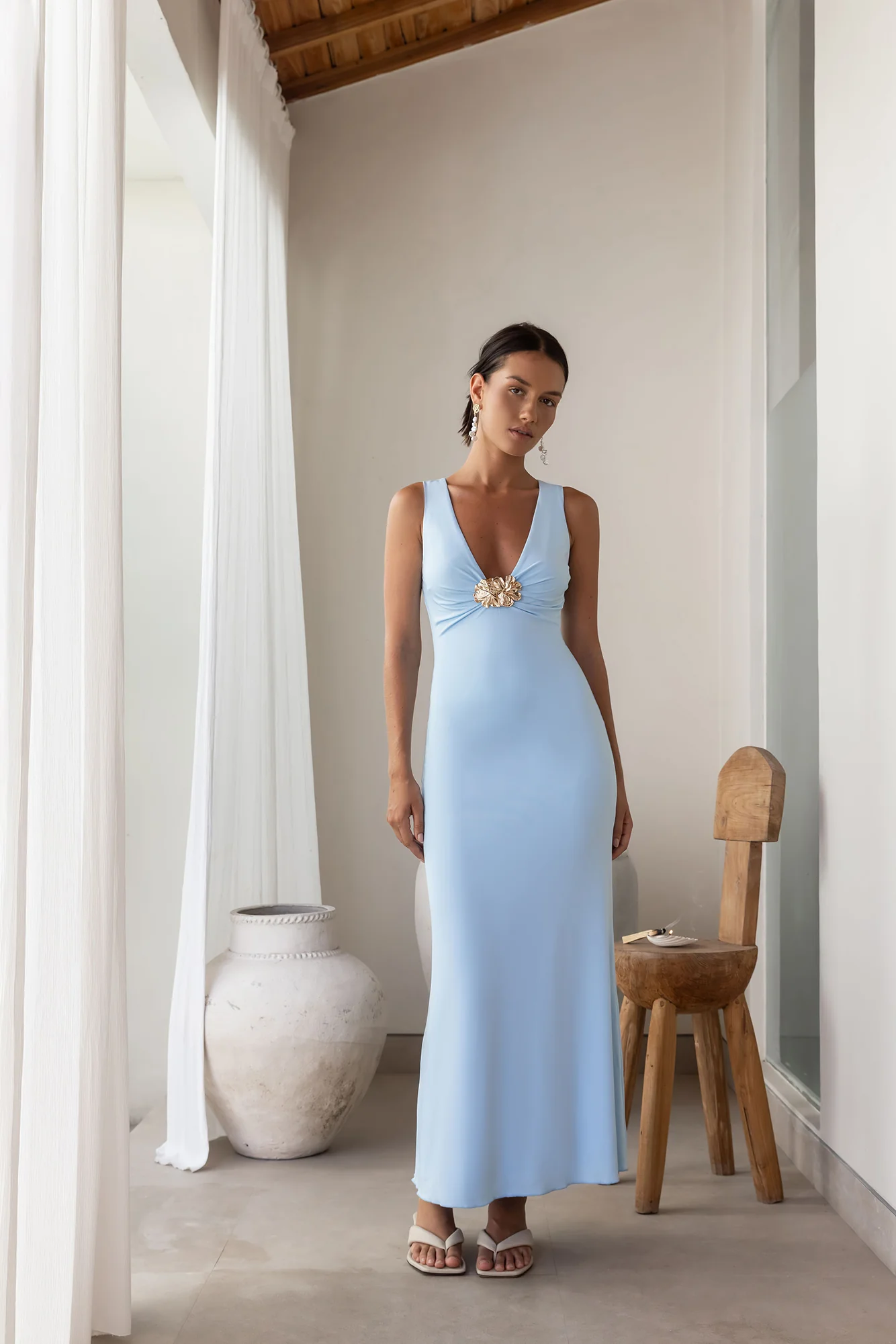 Coastal Caprice Maxi Dress Blue - luluinthesky