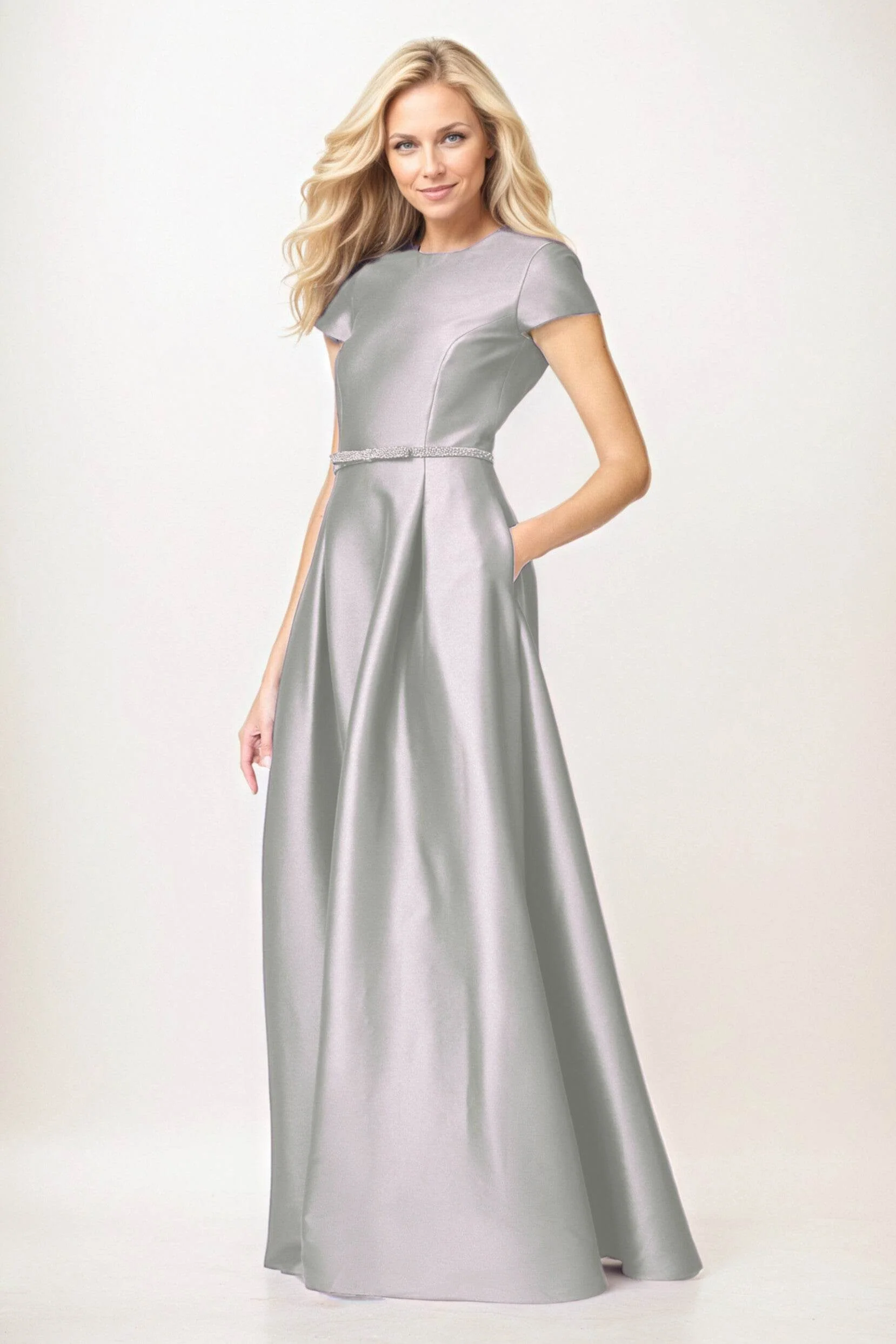 A-Line Maxi Satin Mother of the Bride Dresses CM0400