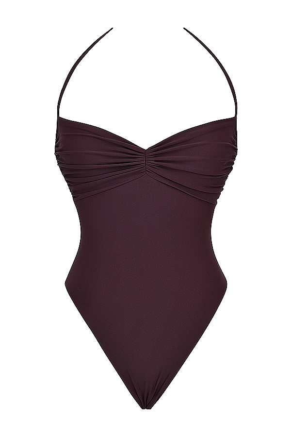 Cacao Gathered Swimsuit