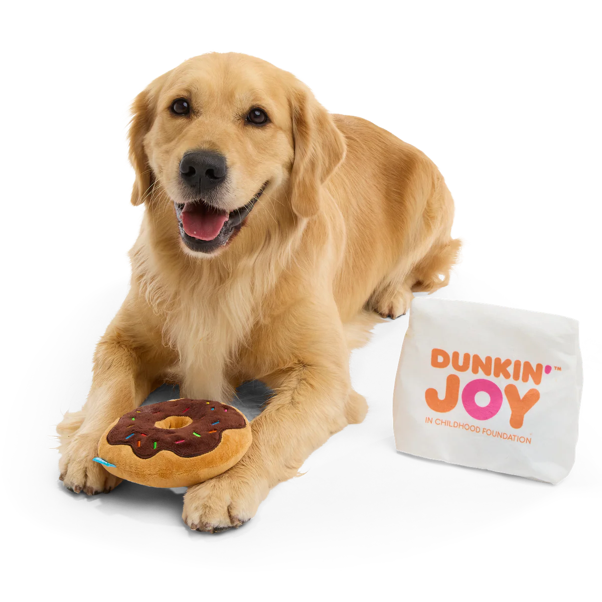 Dunkin'® Chocolate Frosted Donut Plush Multi-Part Dog Toy
