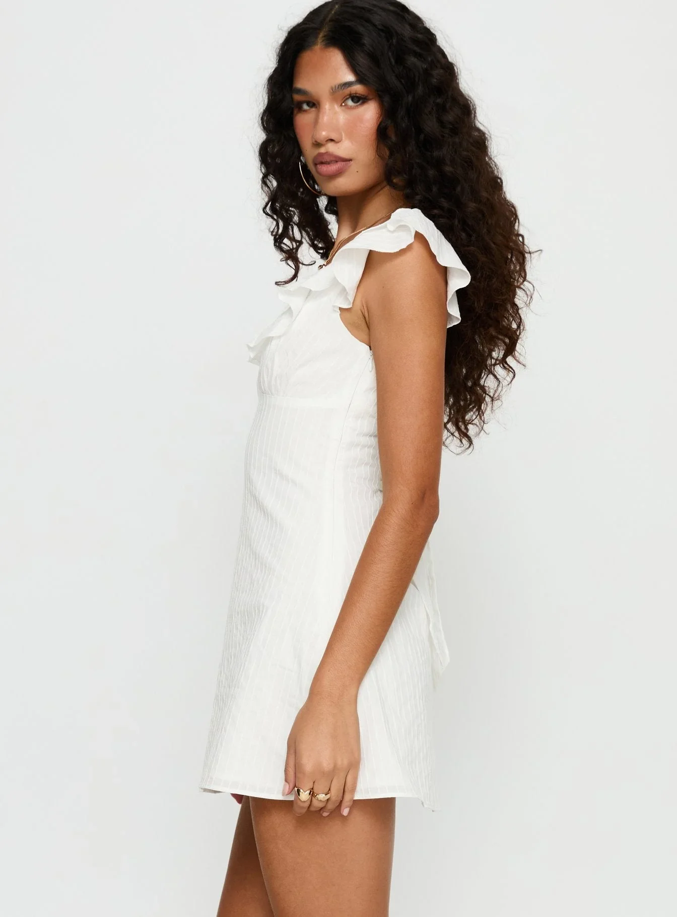 I Guess So Cotton Mini Dress White - luluinthesky