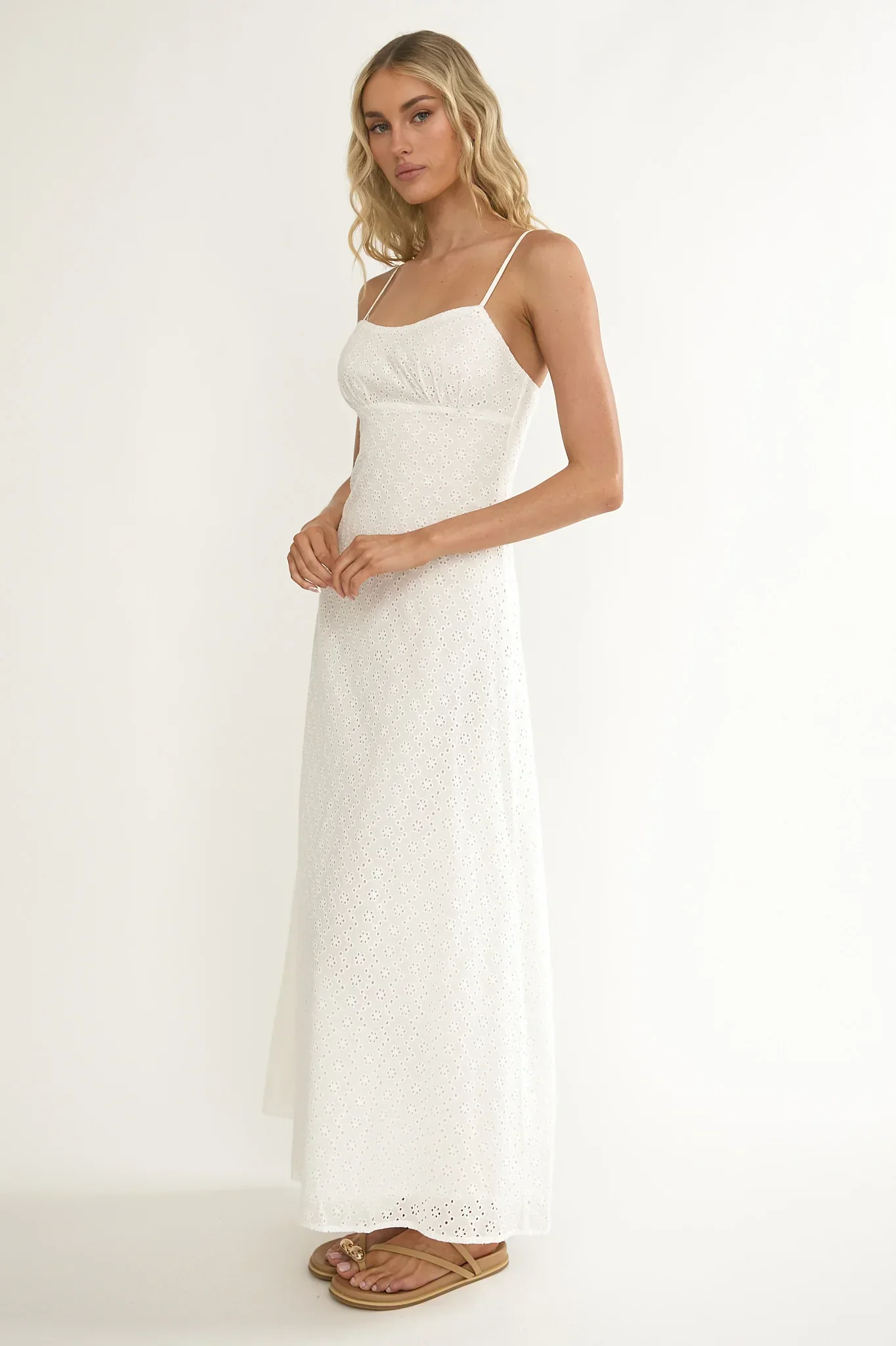 Naysha Eyelet Embroidery Maxi Dress - luluinthesky
