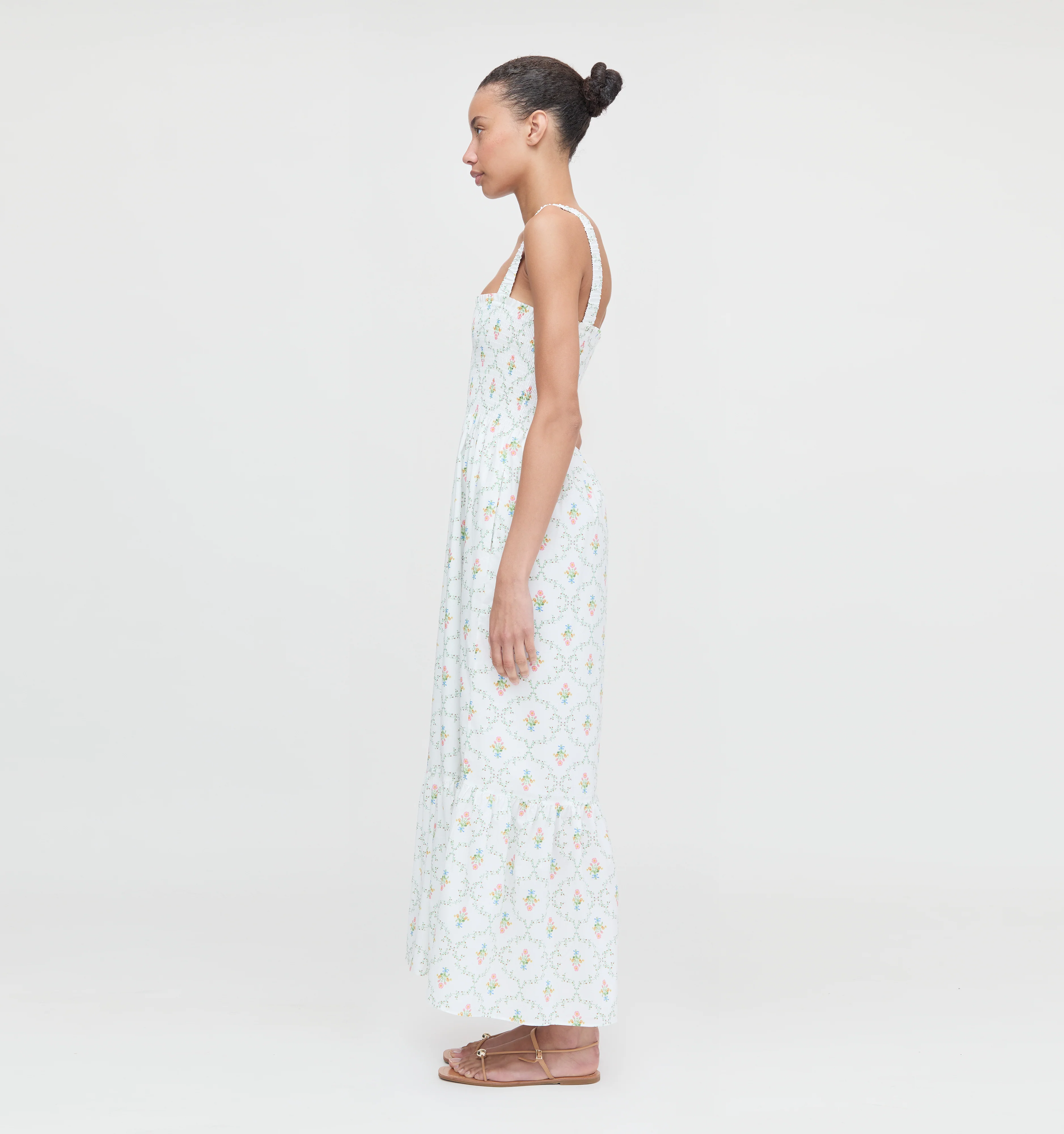 The Anjuli Nap Dress - Pastel Trellis Cotton