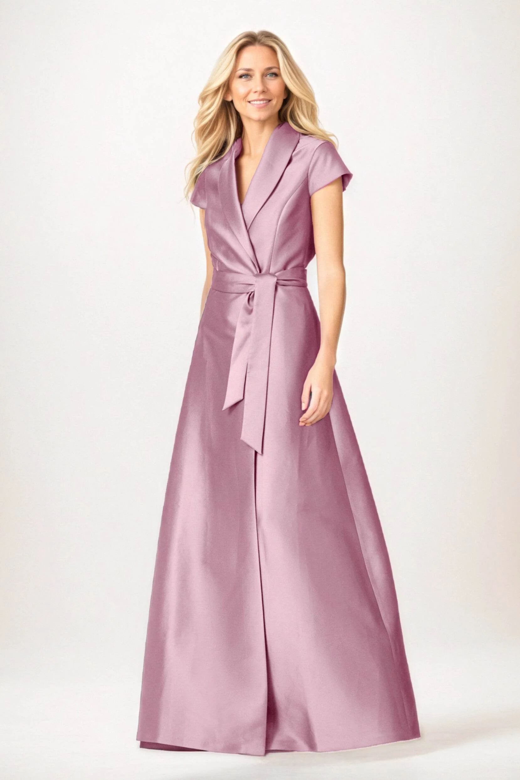 A-Line Maxi Satin Mother of the Bride Dresses CM0401