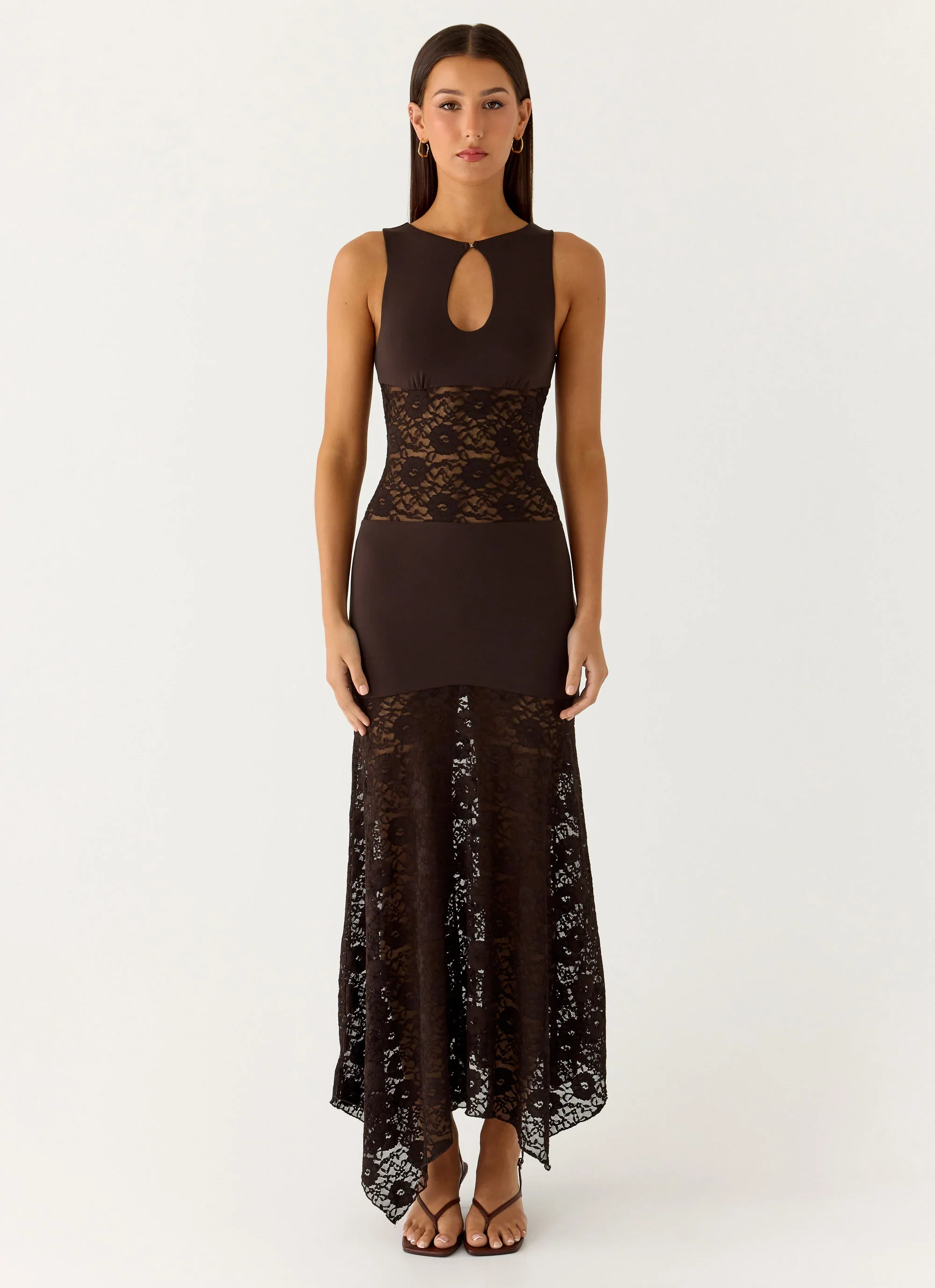 Koka Lace Maxi Dress - Cool Chocolate