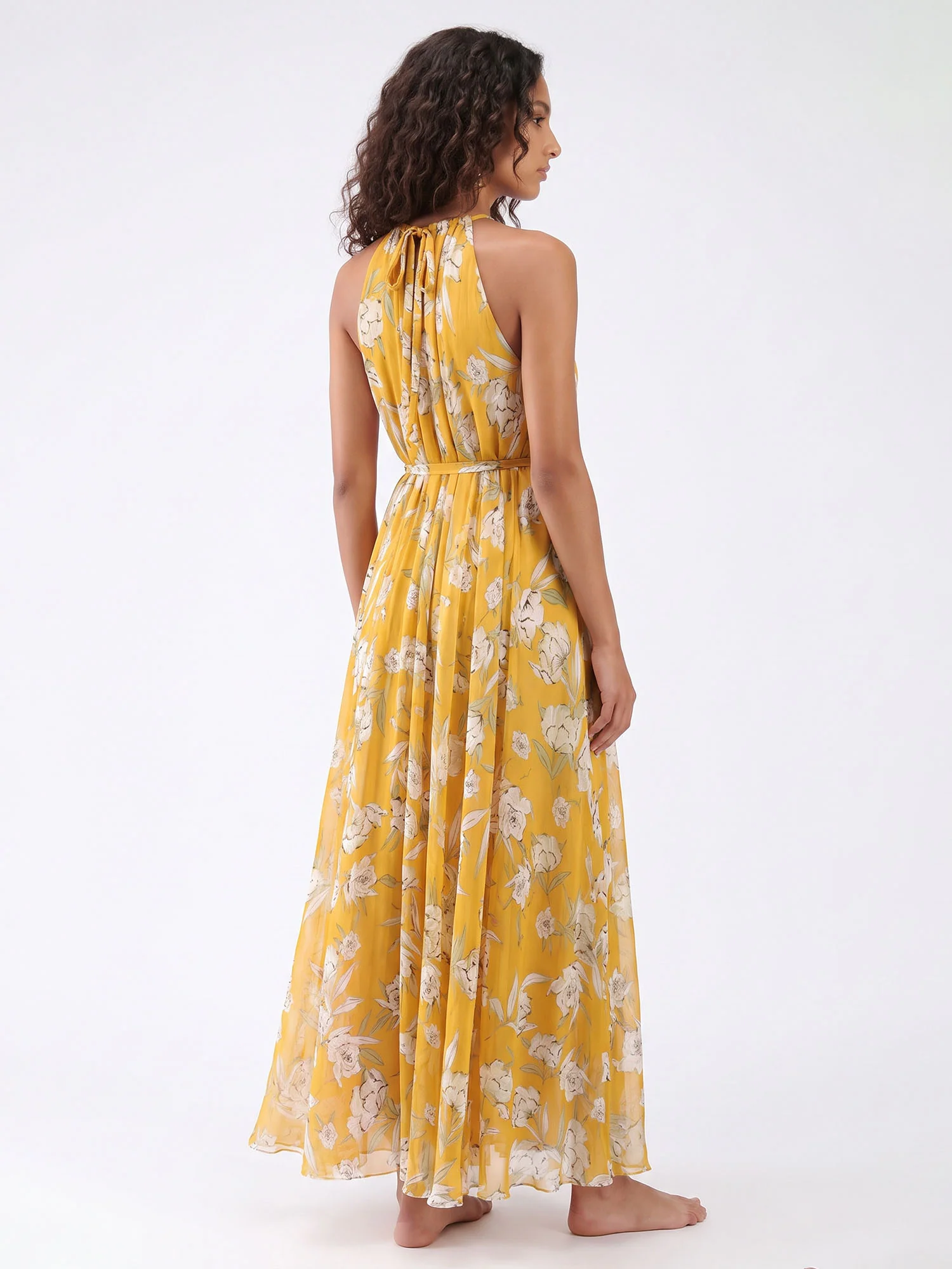 Golden Bloom Maxi Dress