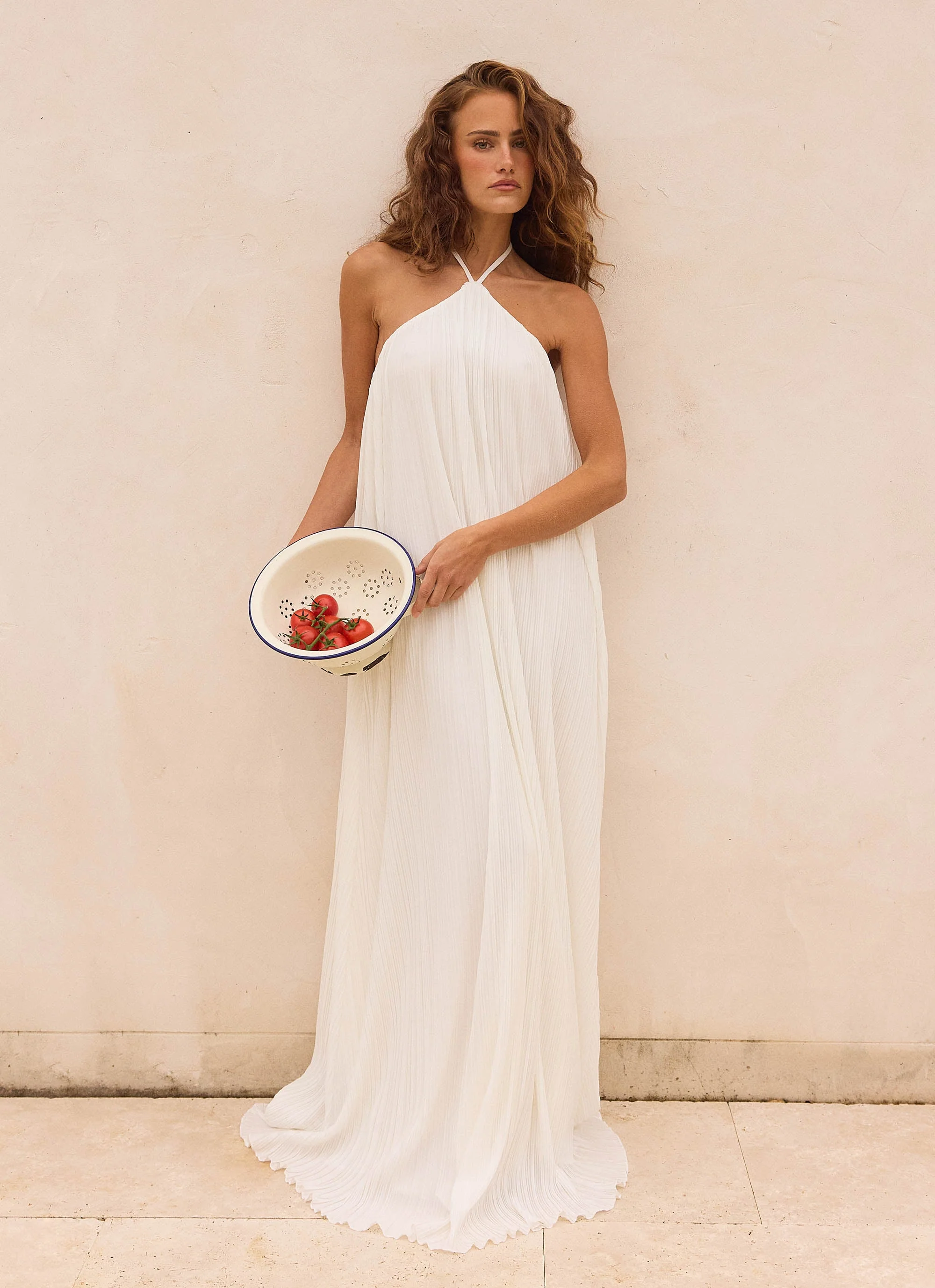Danni Halter Maxi Dress - White