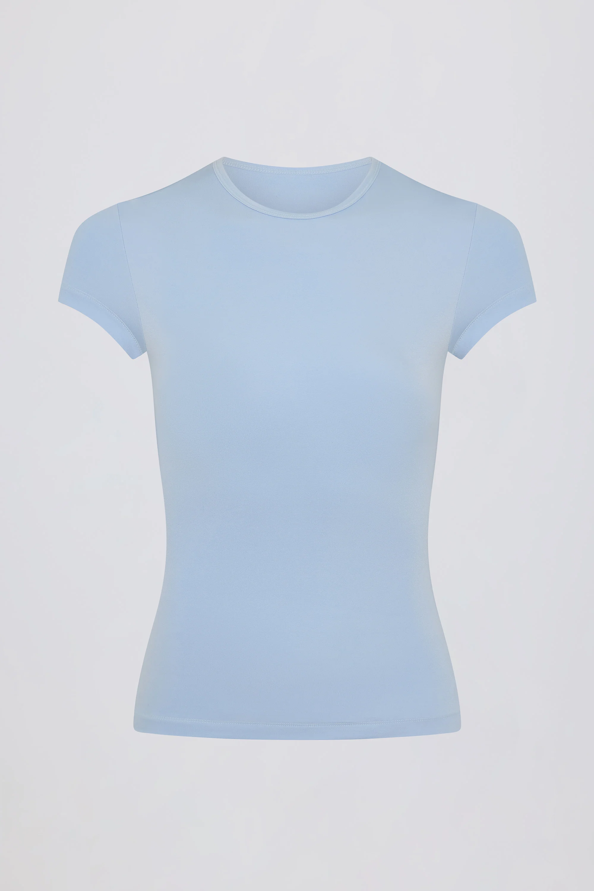 Cut-Out Longline T-Shirt in Sky