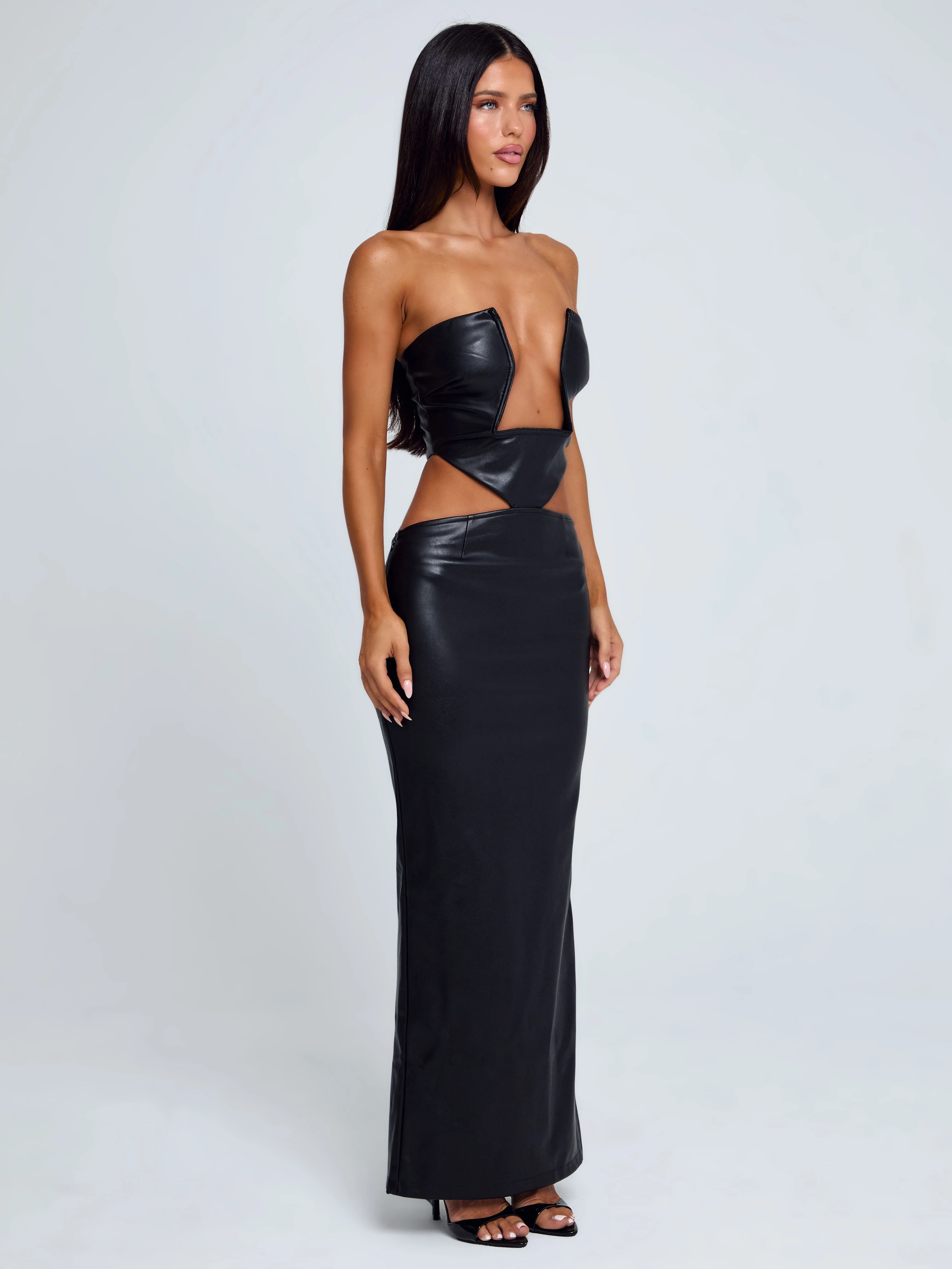 MILARAE MIDI DRESS BLACK