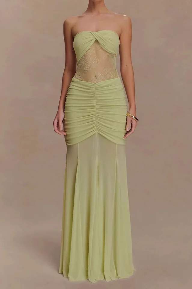 Khadijah Lace And Mesh Maxi Dress