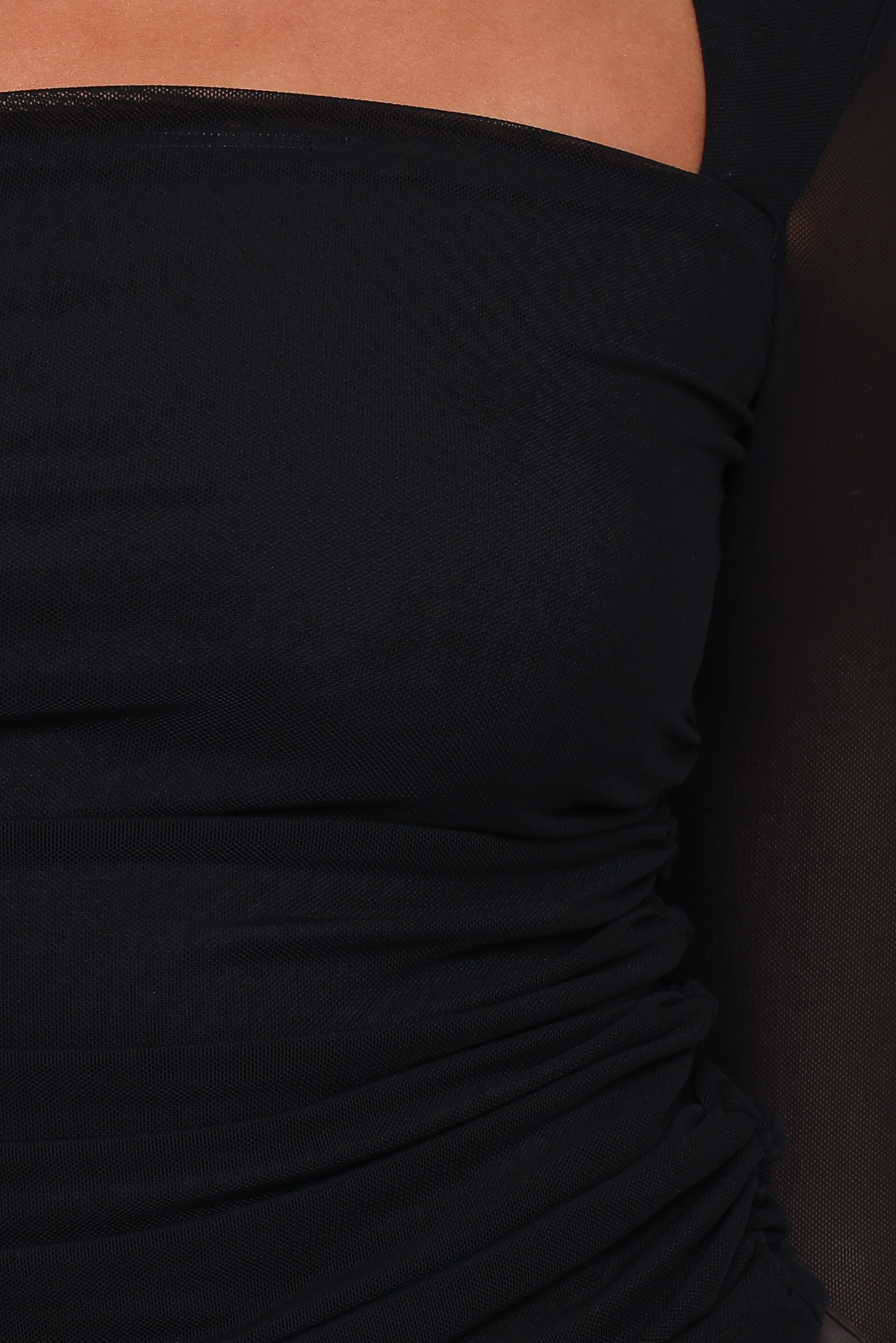 Cerys Mesh Top - Black