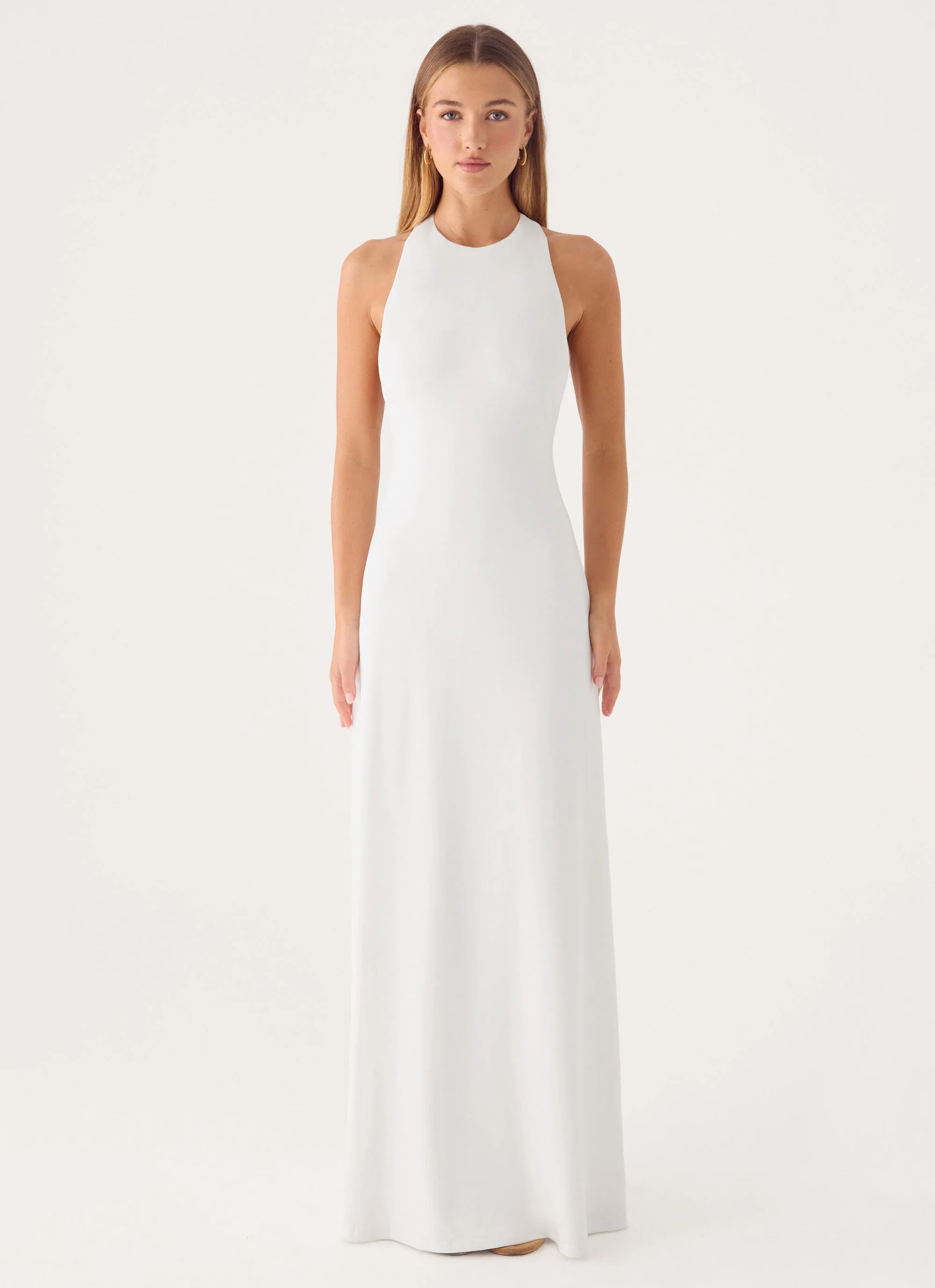 Elliah Cut Out Back Maxi Dress - White