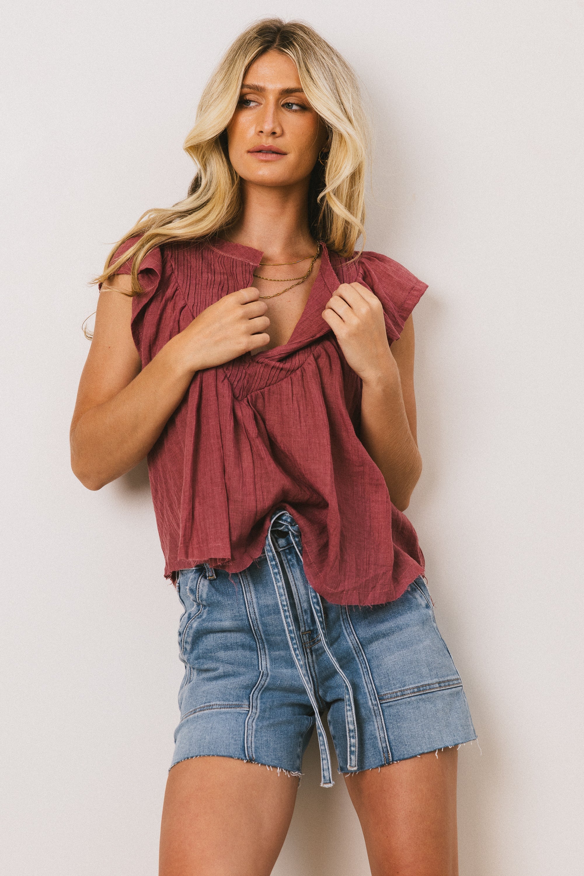 Leia Blouse in Berry
