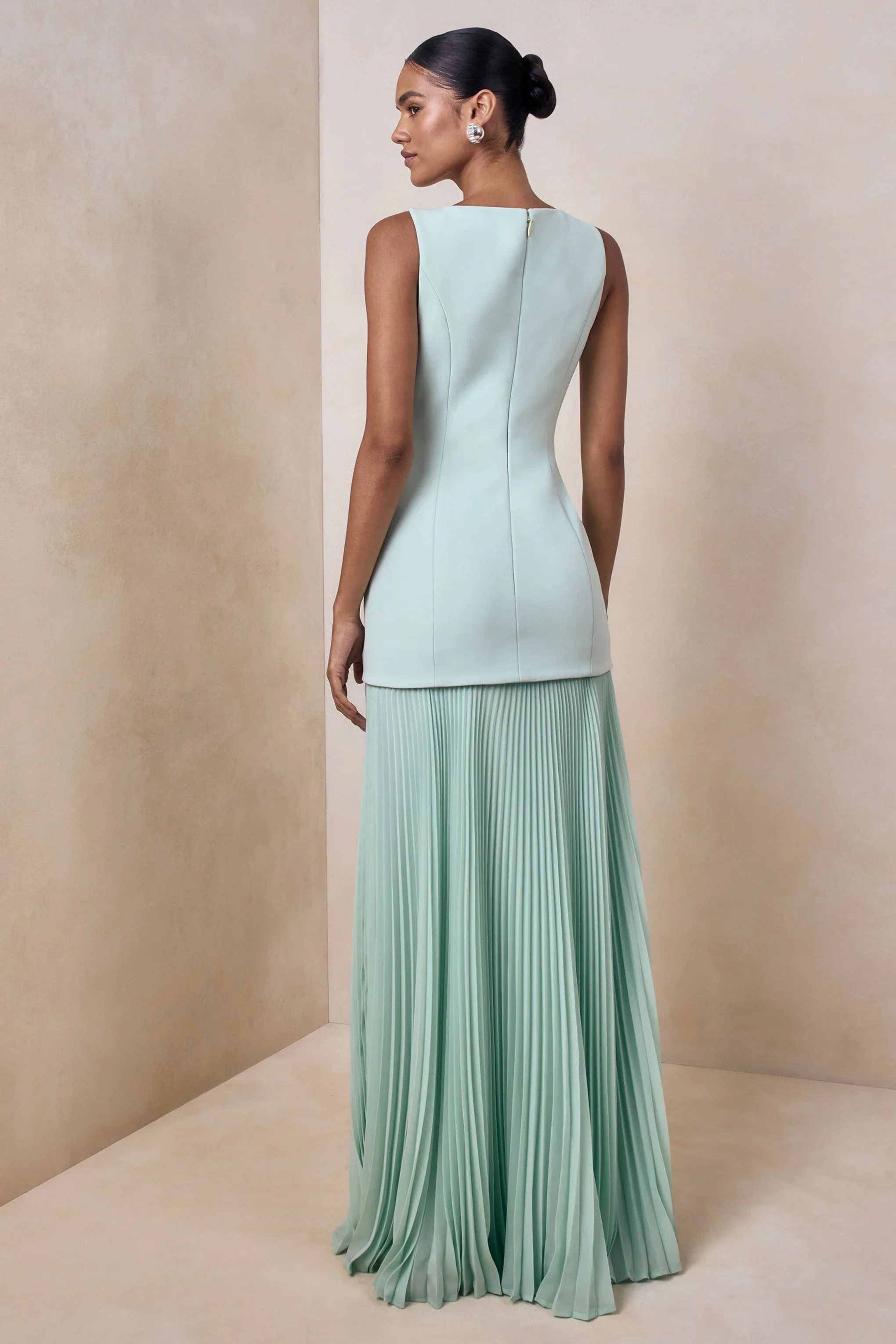 Hadley | Sage Boat-Neck Maxi Dress With Drop-Waist