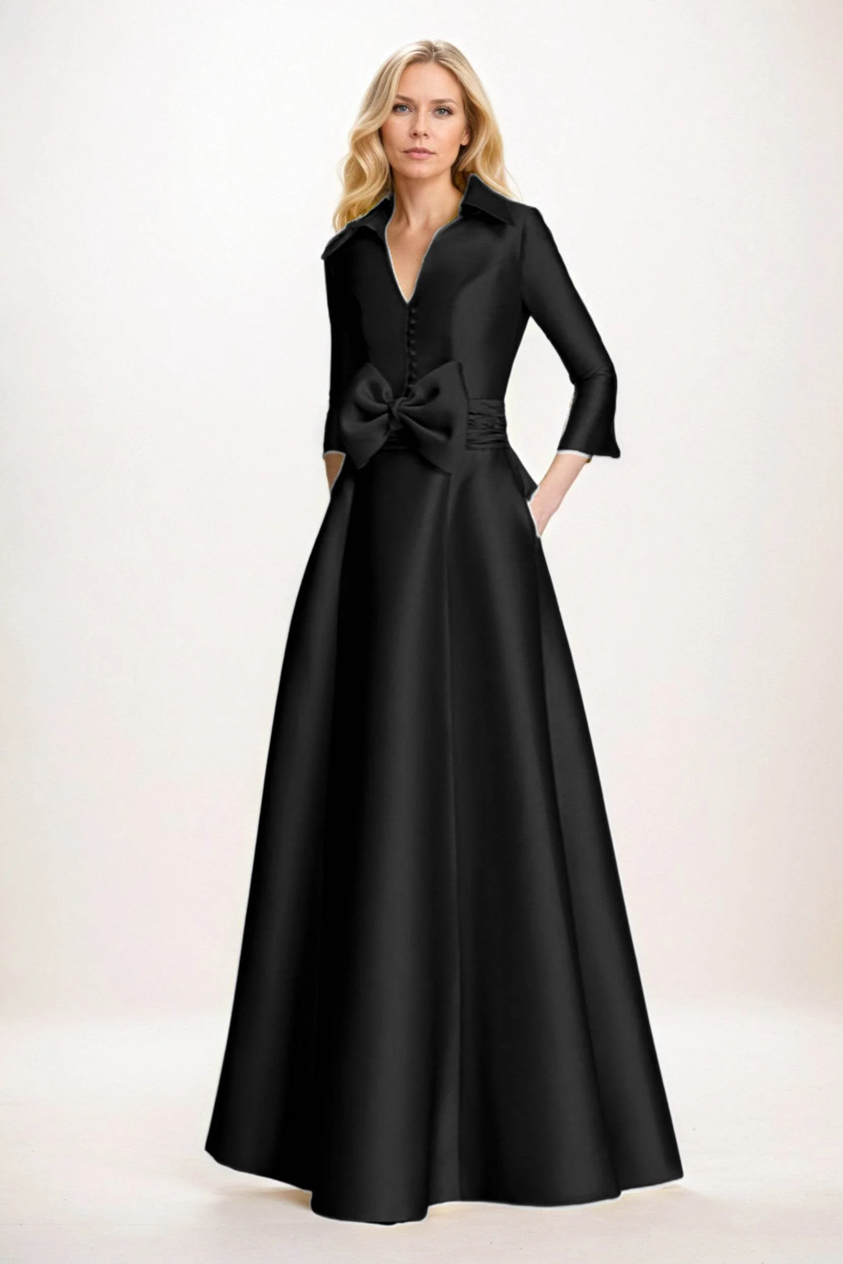 A-Line Maxi Satin Mother of the Bride Dresses CM0402