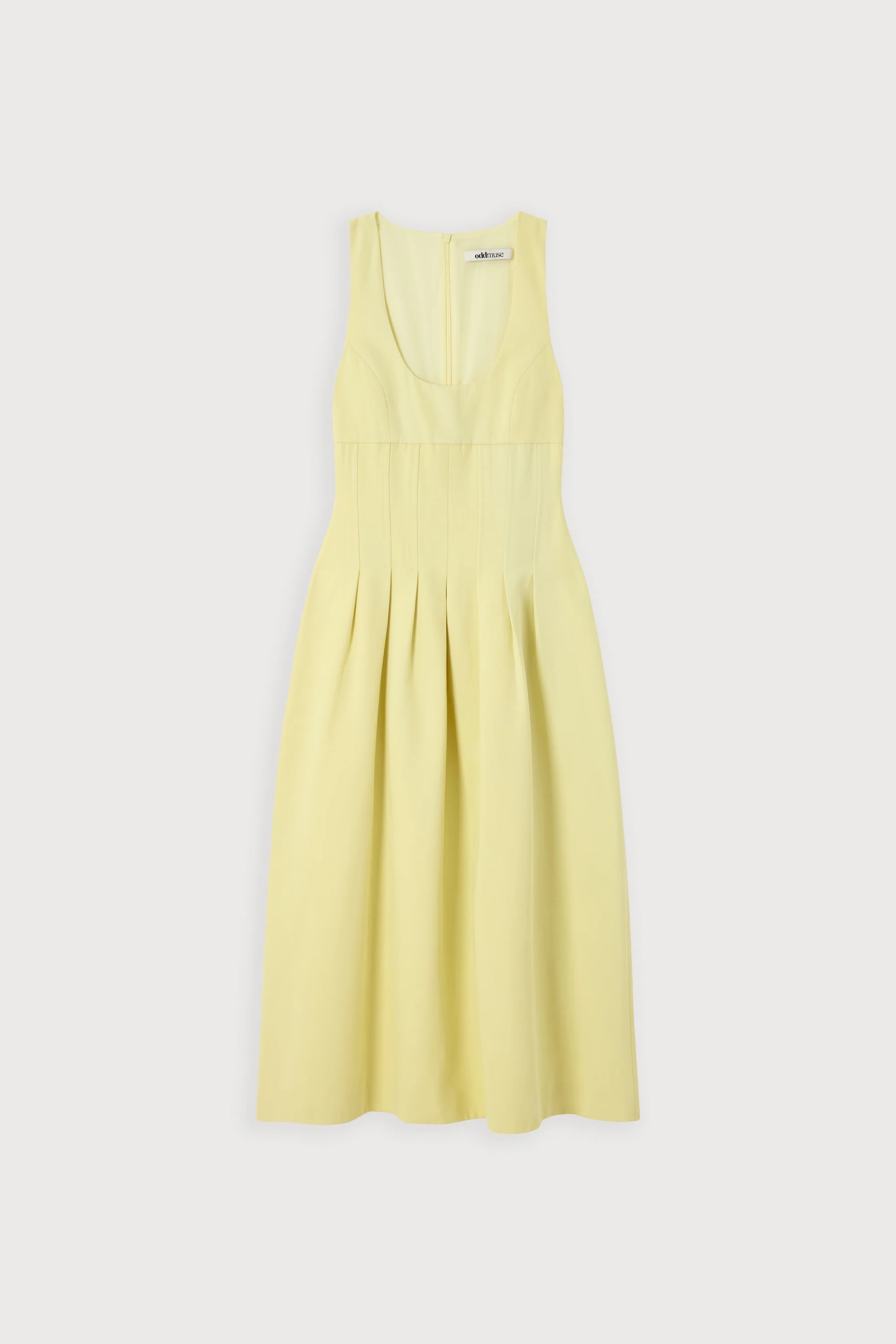 Cotton Mix Cinched Midi Dress