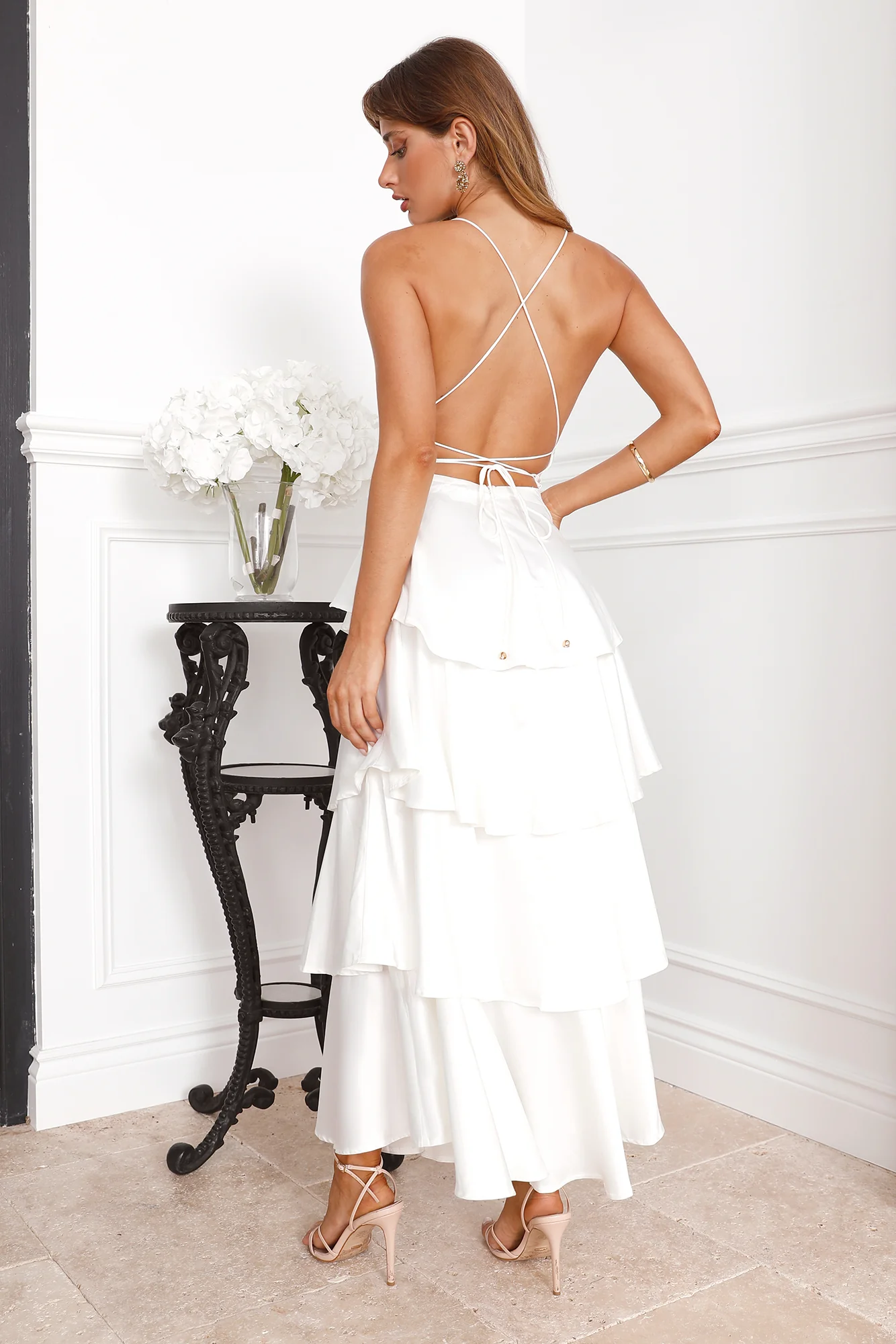 Party Of The Year Satin Maxi Dress White