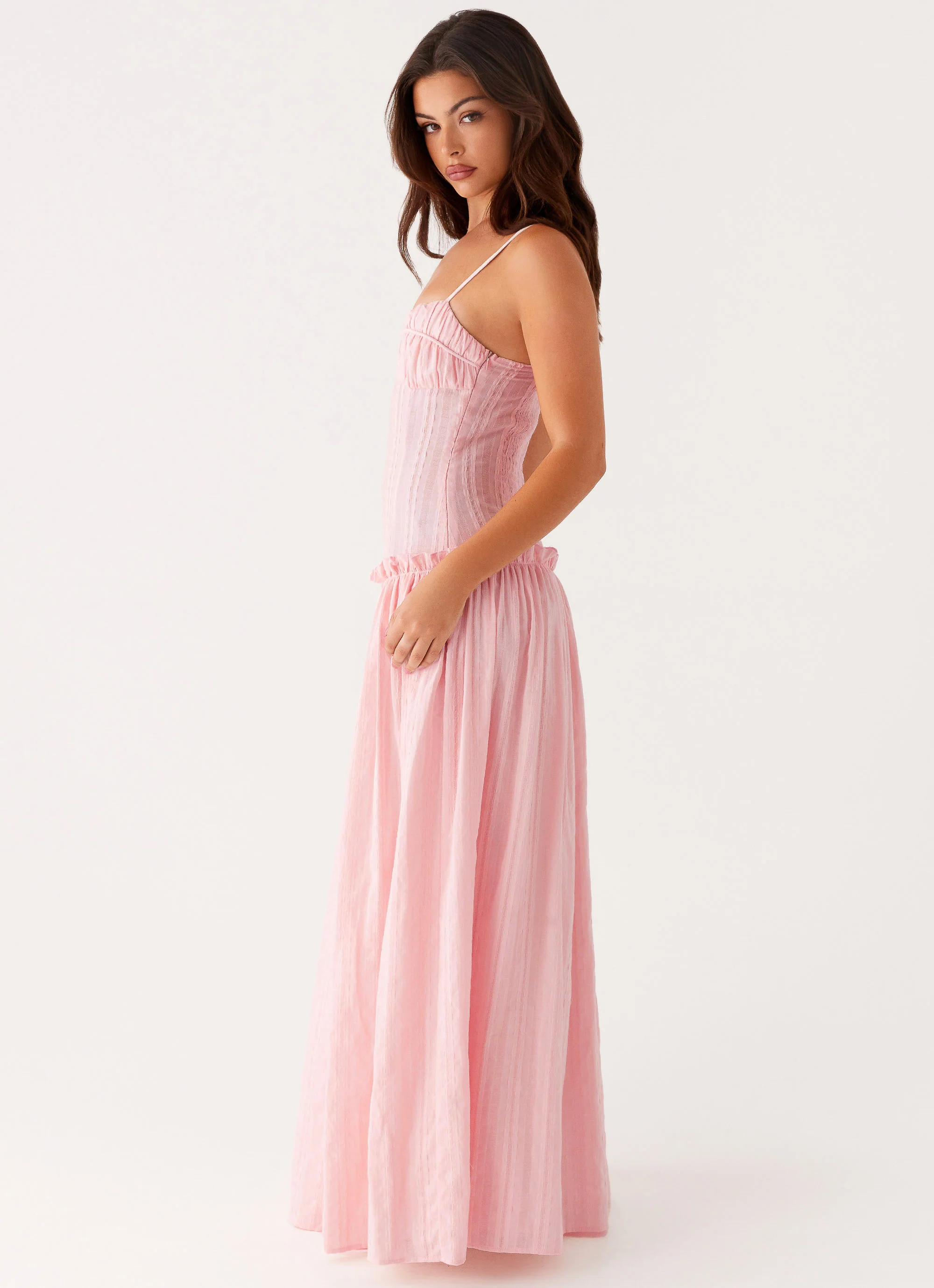 Jacinda Drop Waist Maxi Dress - Pink - luluinthesky