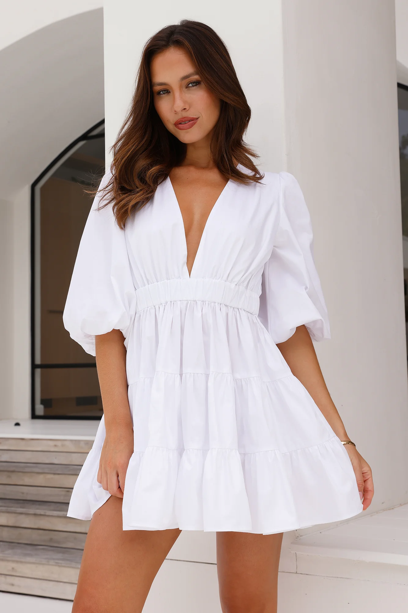 HELLO MOLLY Sweetest Treat Mini Dress White - luluinthesky