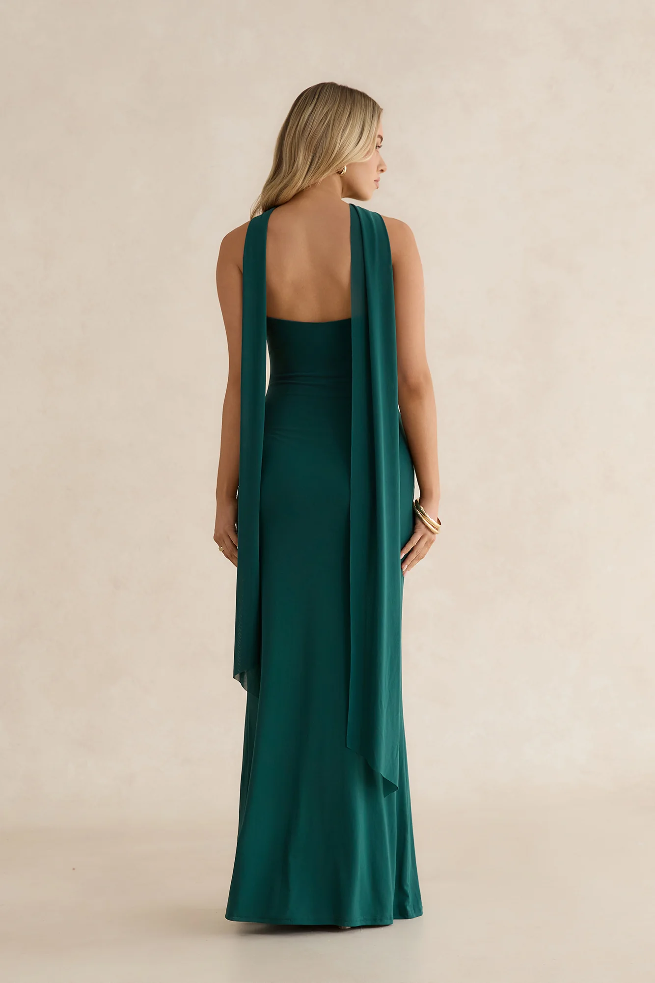 Day To Night Luxe Strapless Maxi Dress Green