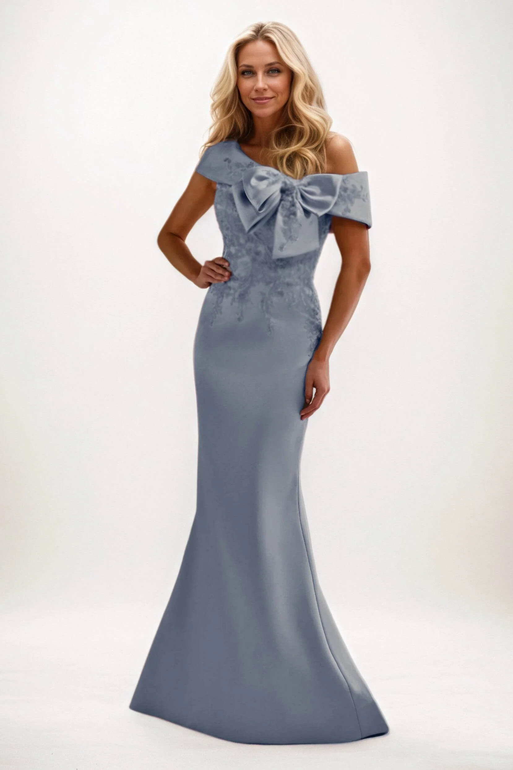 Trumpet-Mermaid Maxi Satin Mother of the Bride Dresses CM0398