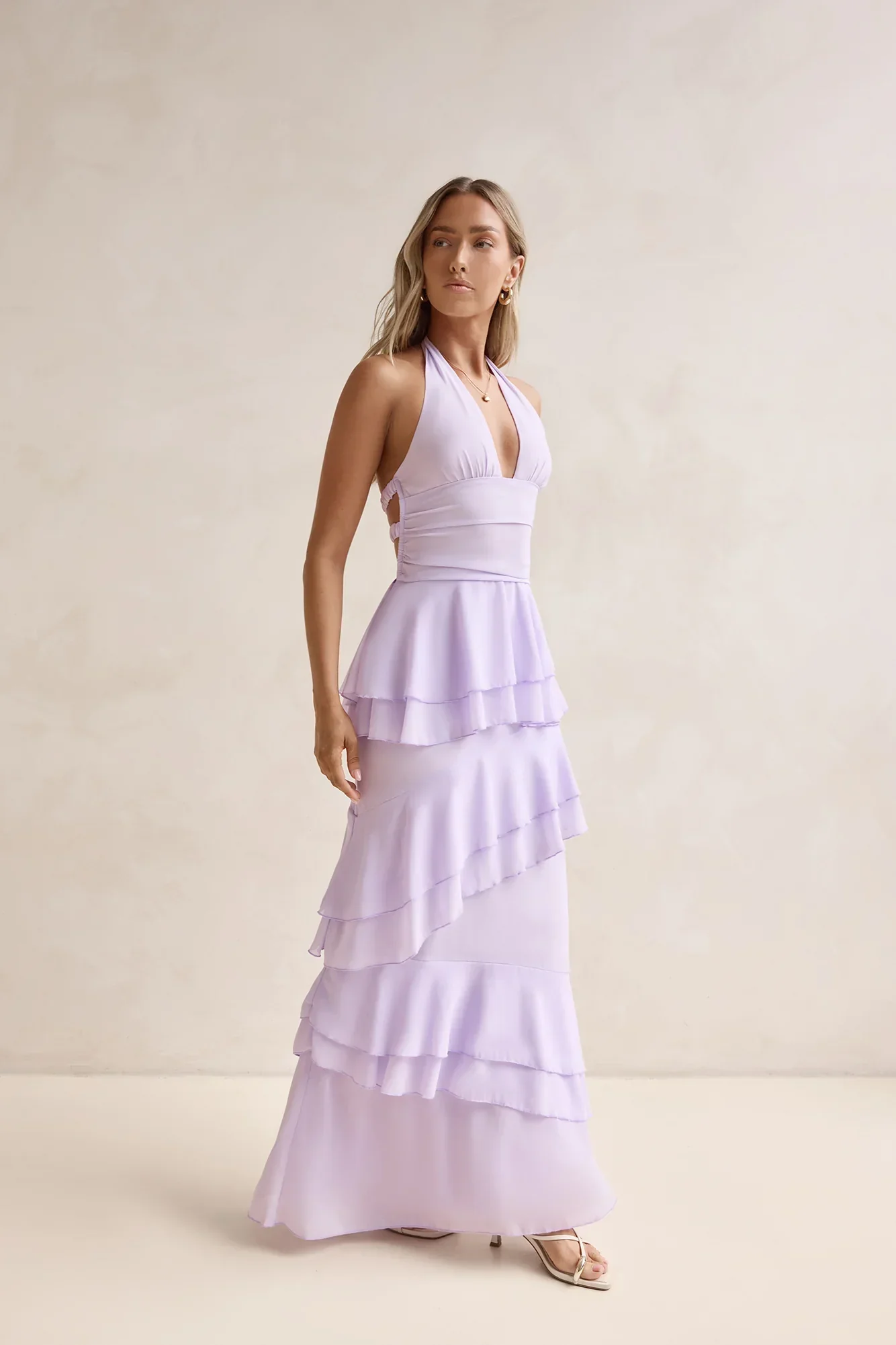 Path Of Fate Halter Maxi Dress Lilac