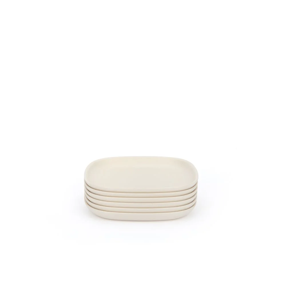 Vogeelle Cocktail Plate Set x 6 - Off White