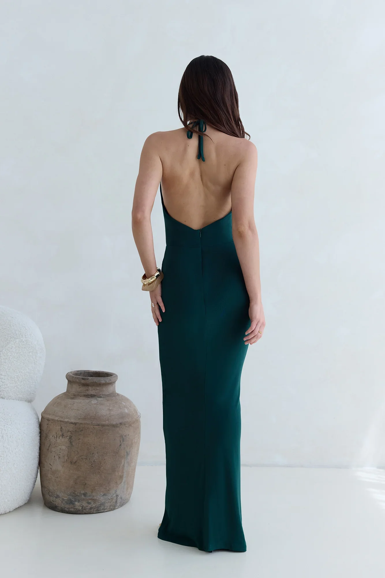 Vibe Setter Halter Maxi Dress Green
