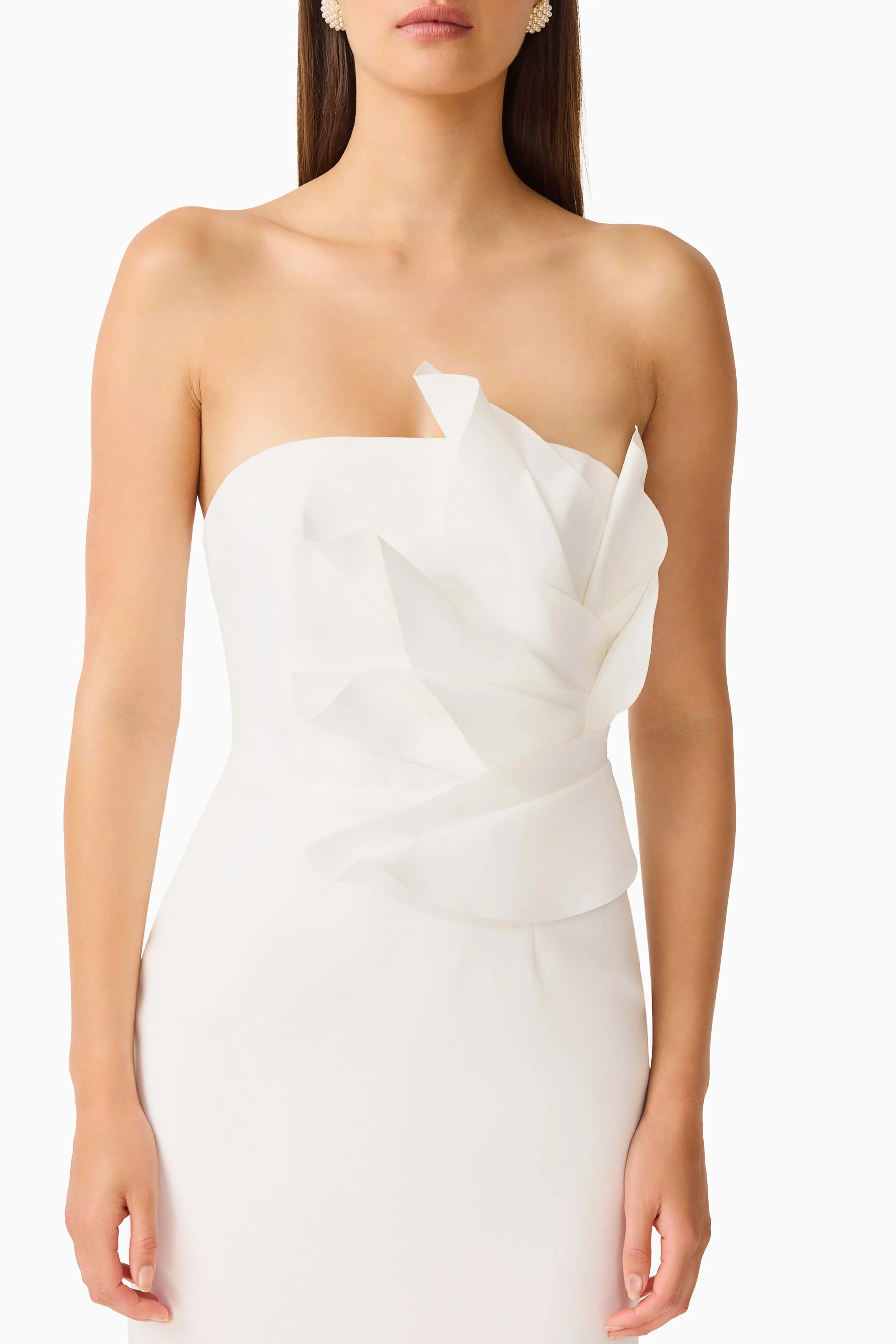 Laurentia Column Midi Dress in White