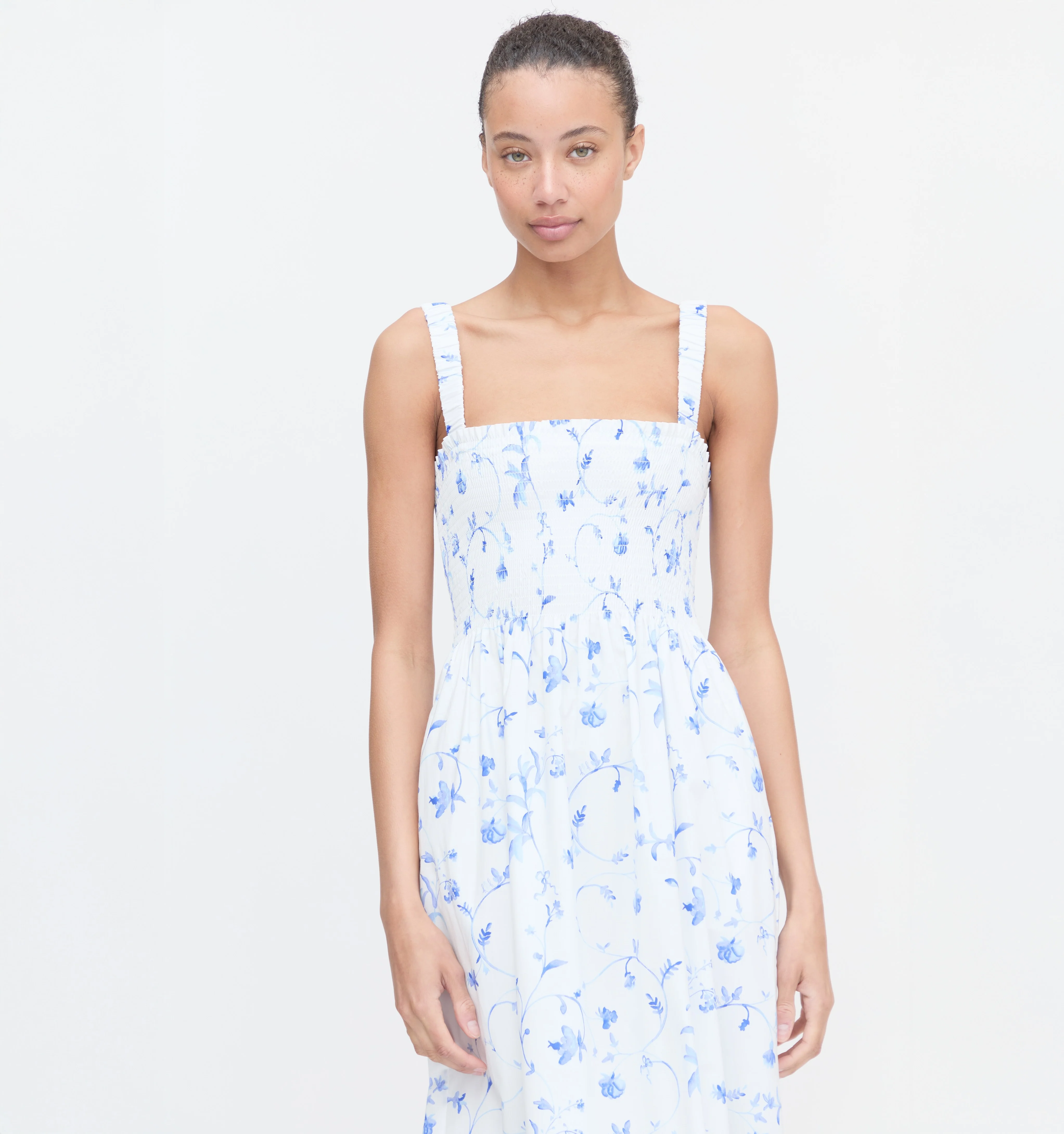 The Anjuli Nap Dress - Blue Botanical