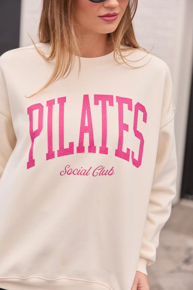 Pilates Cream Graphic Sweatshirt