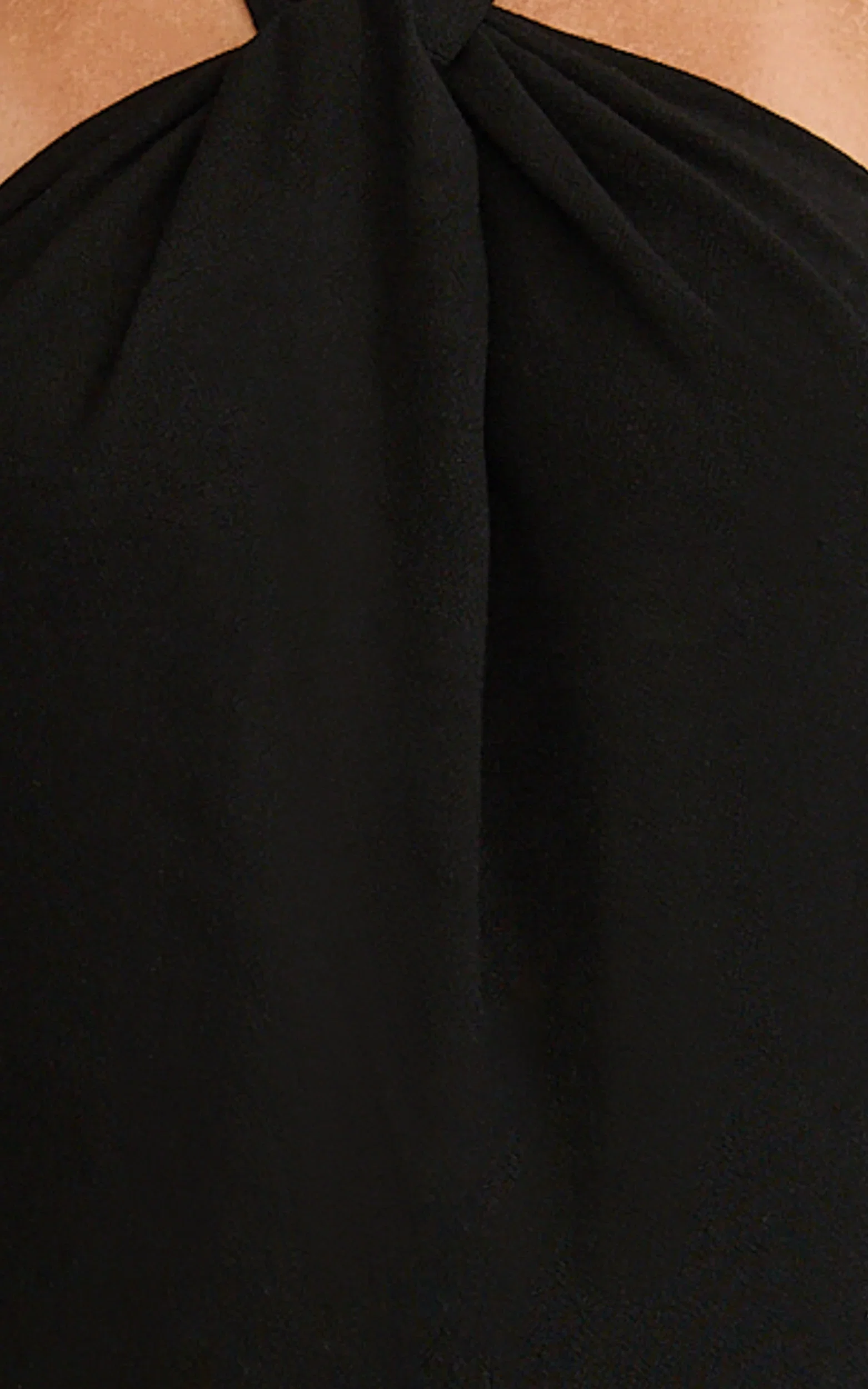 Hilda Maxi Dress - Knot Detail Halter Neck Maxi Dress in Black