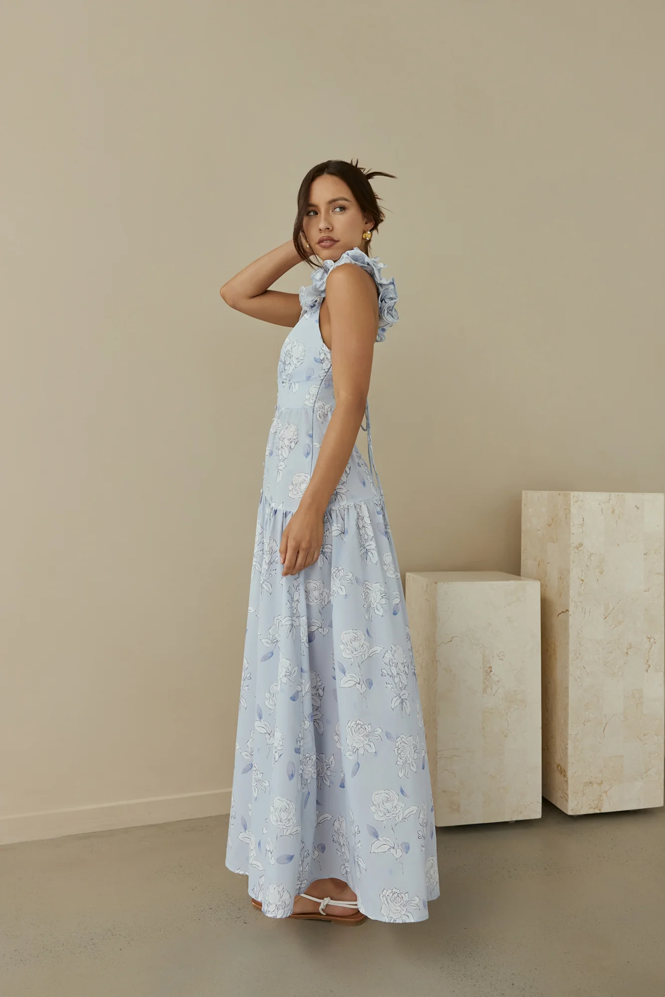 Pretty Smile Maxi Dress Blue - luluinthesky