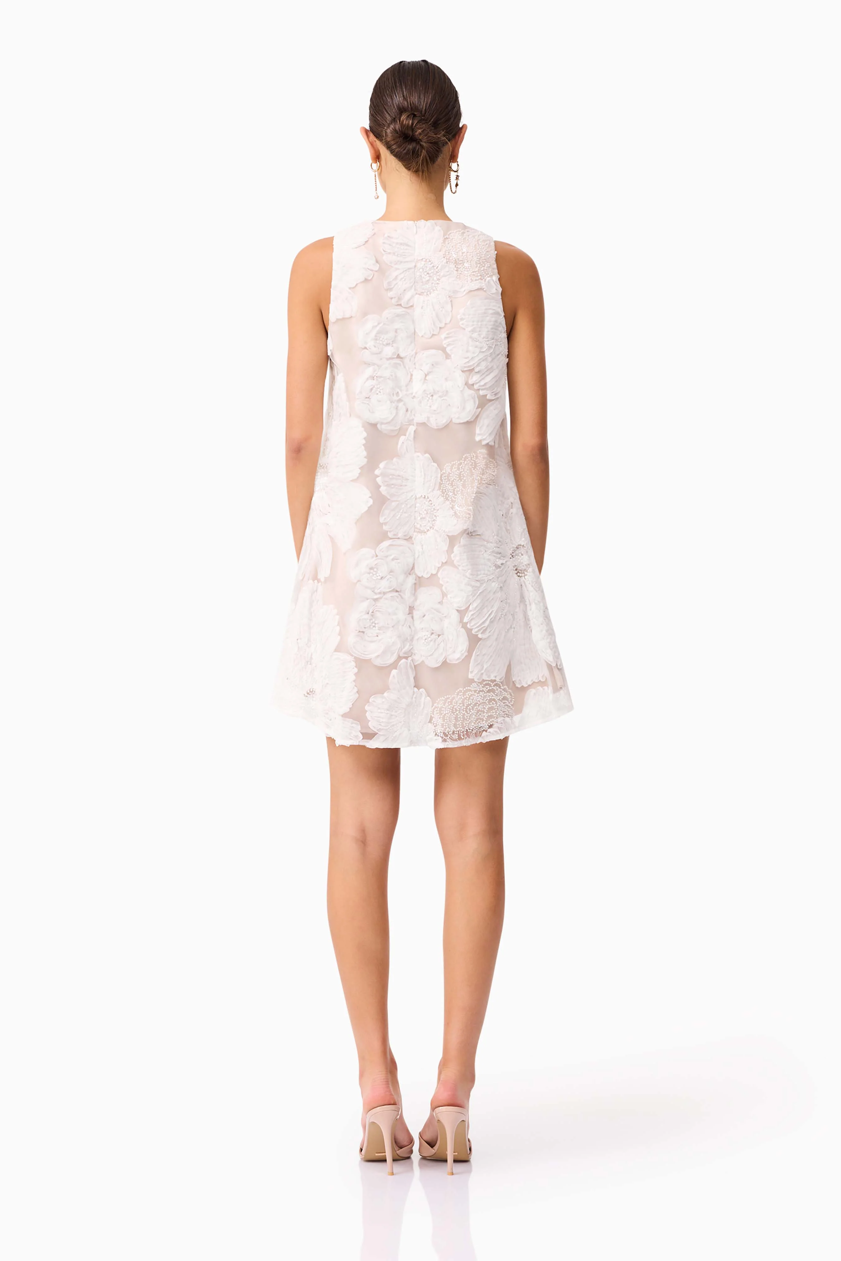 Roxana Shift Mini Dress in White