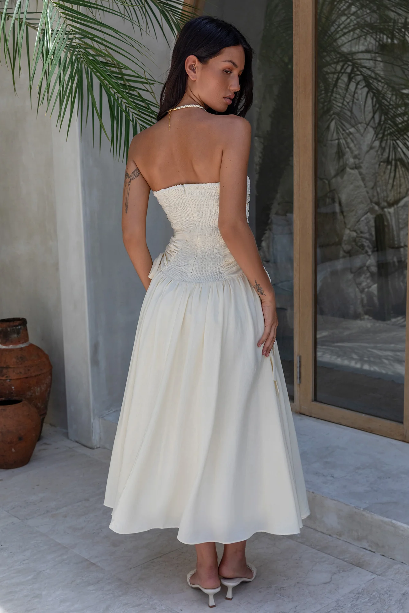Zori Maxi Dress Cream - luluinthesky