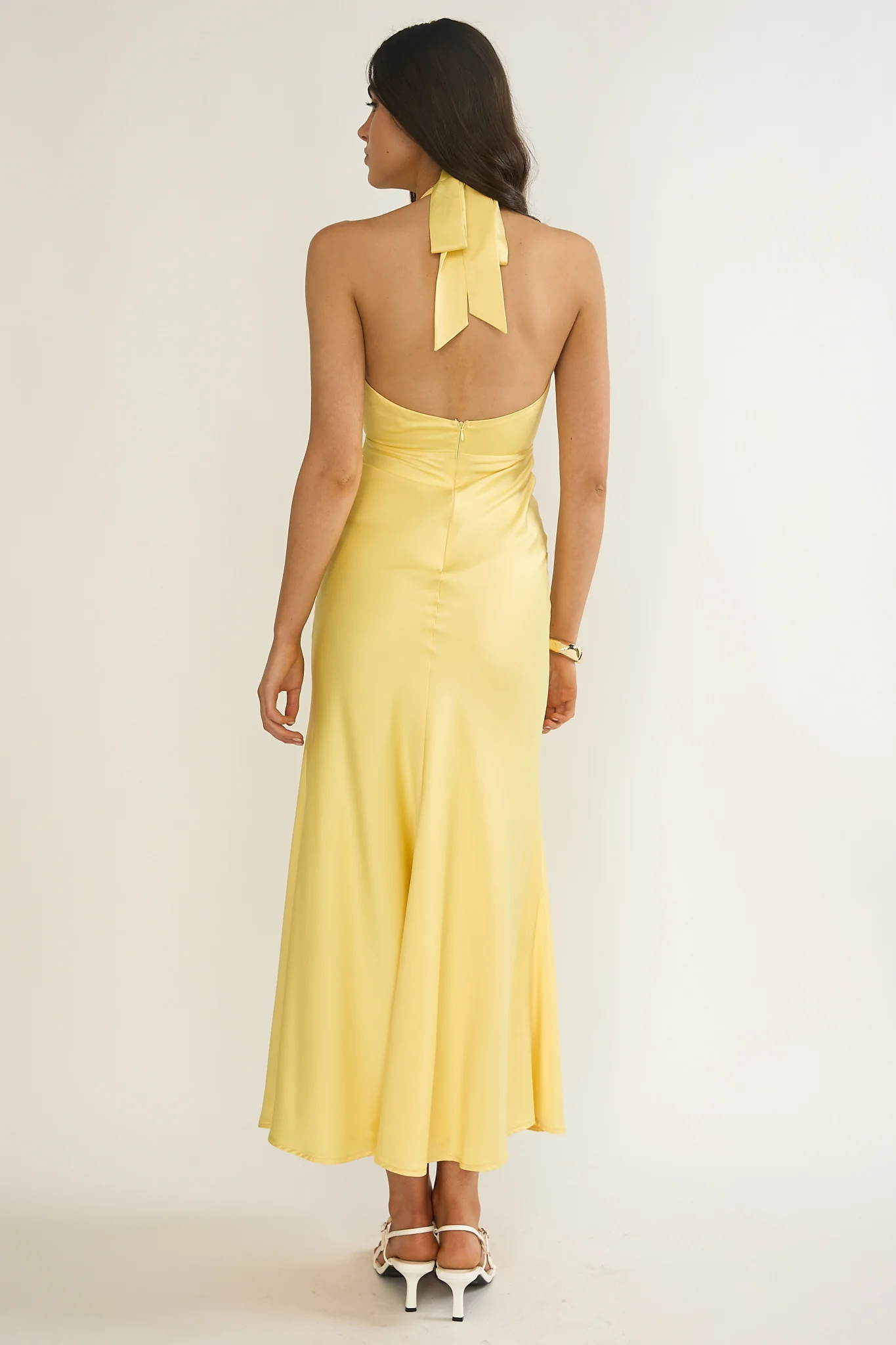 Vale 3D Flower Halter Maxi Dress Sunflower