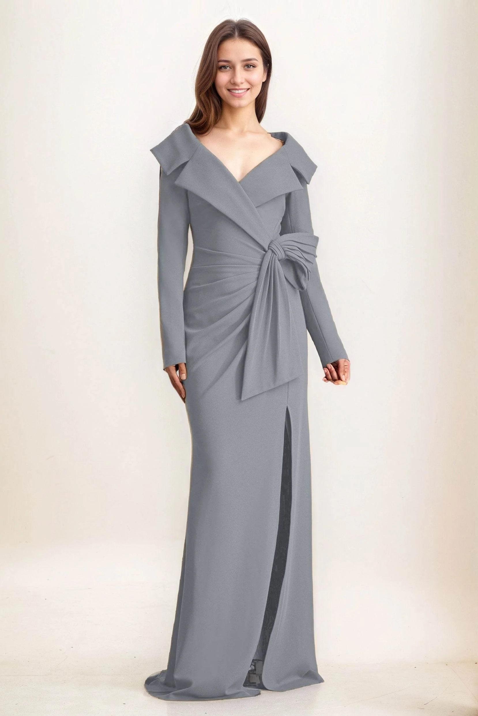 Sheath-Column Maxi Elastic Cloth Wedding Guest Dress CG0283