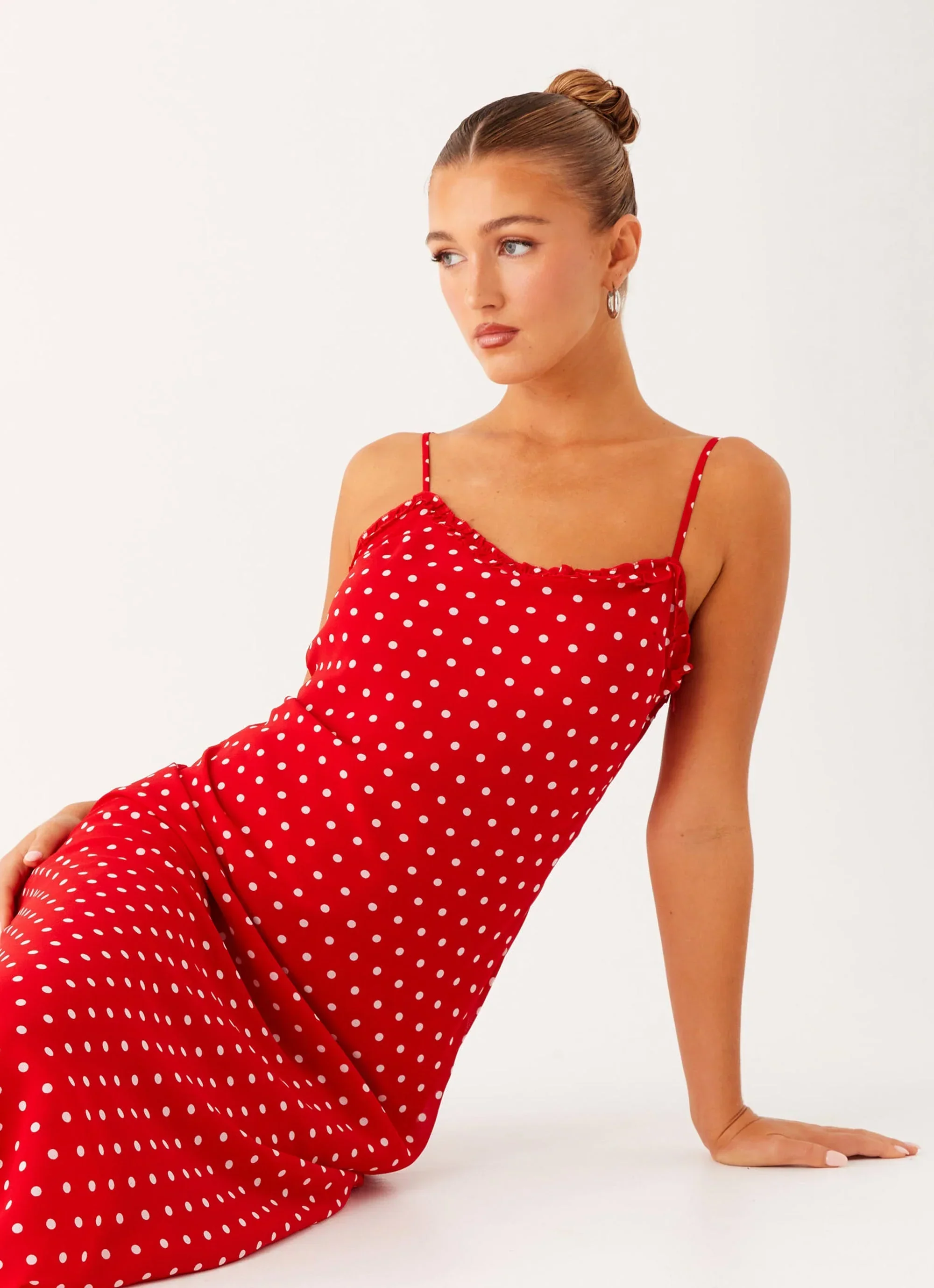 Pareo Maxi Dress - Red Polka Dot - luluinthesky