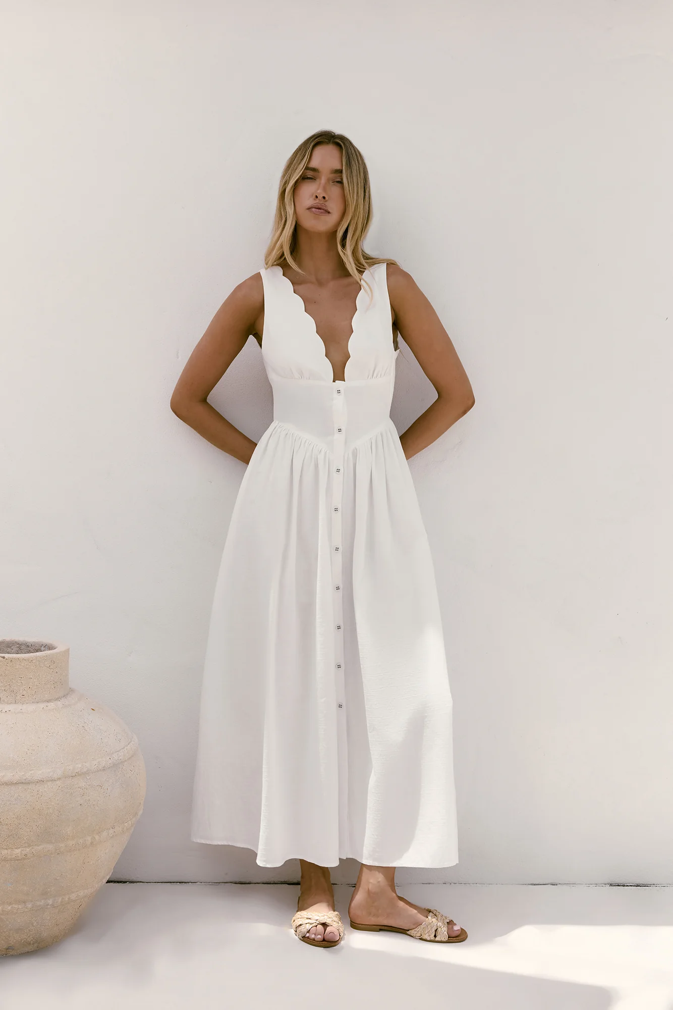 Chasing Daylight Maxi Dress White - luluinthesky