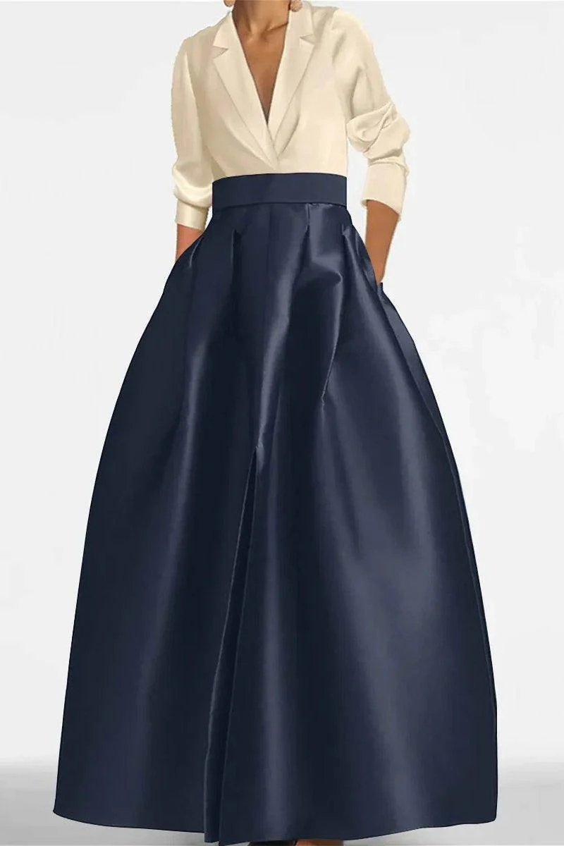 A Line Jewel Neck V-Neck Long Sleeves Mother Dresses CM0342