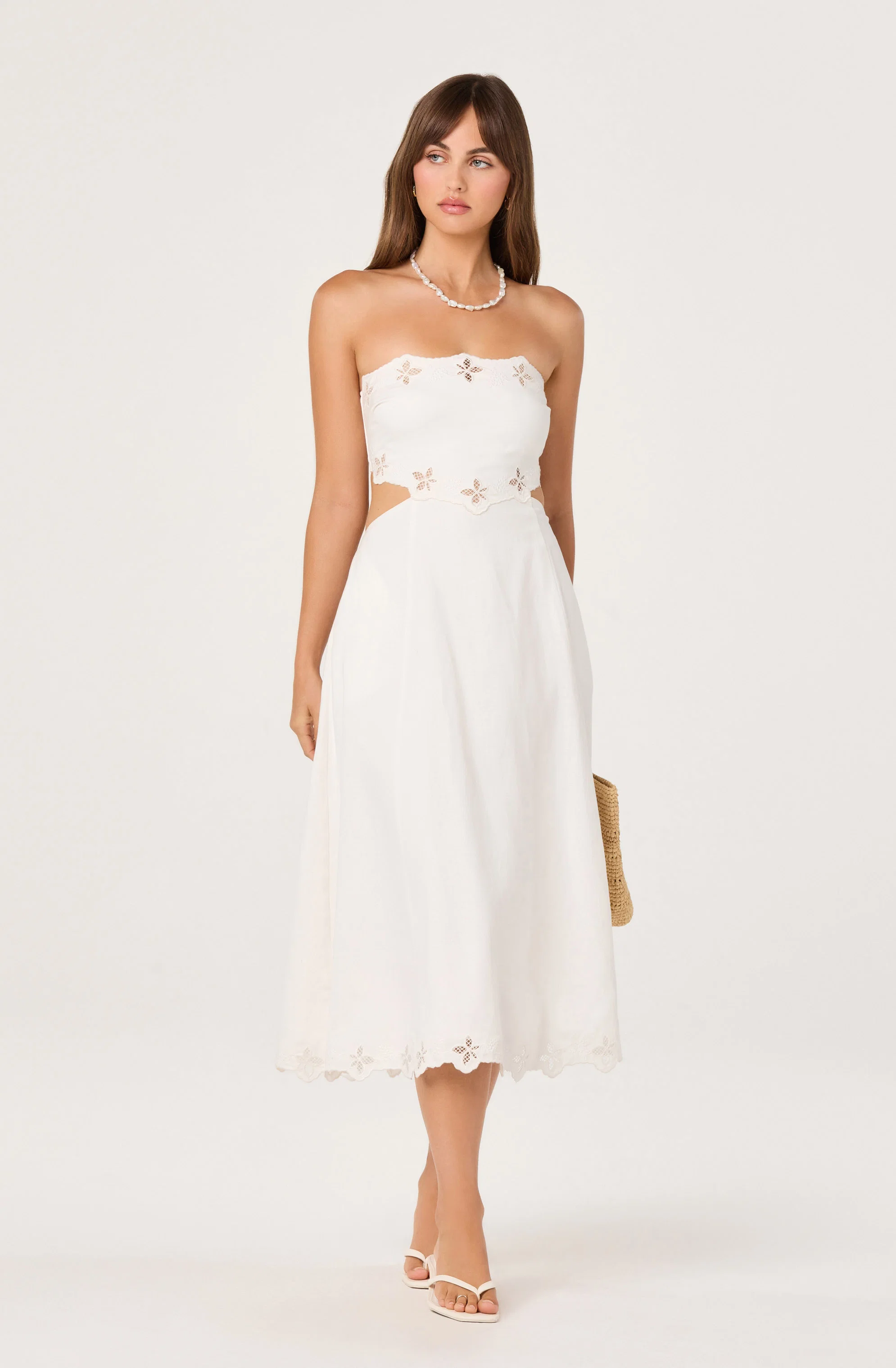 Shavonda Cutwork Open-Back Midi Dress