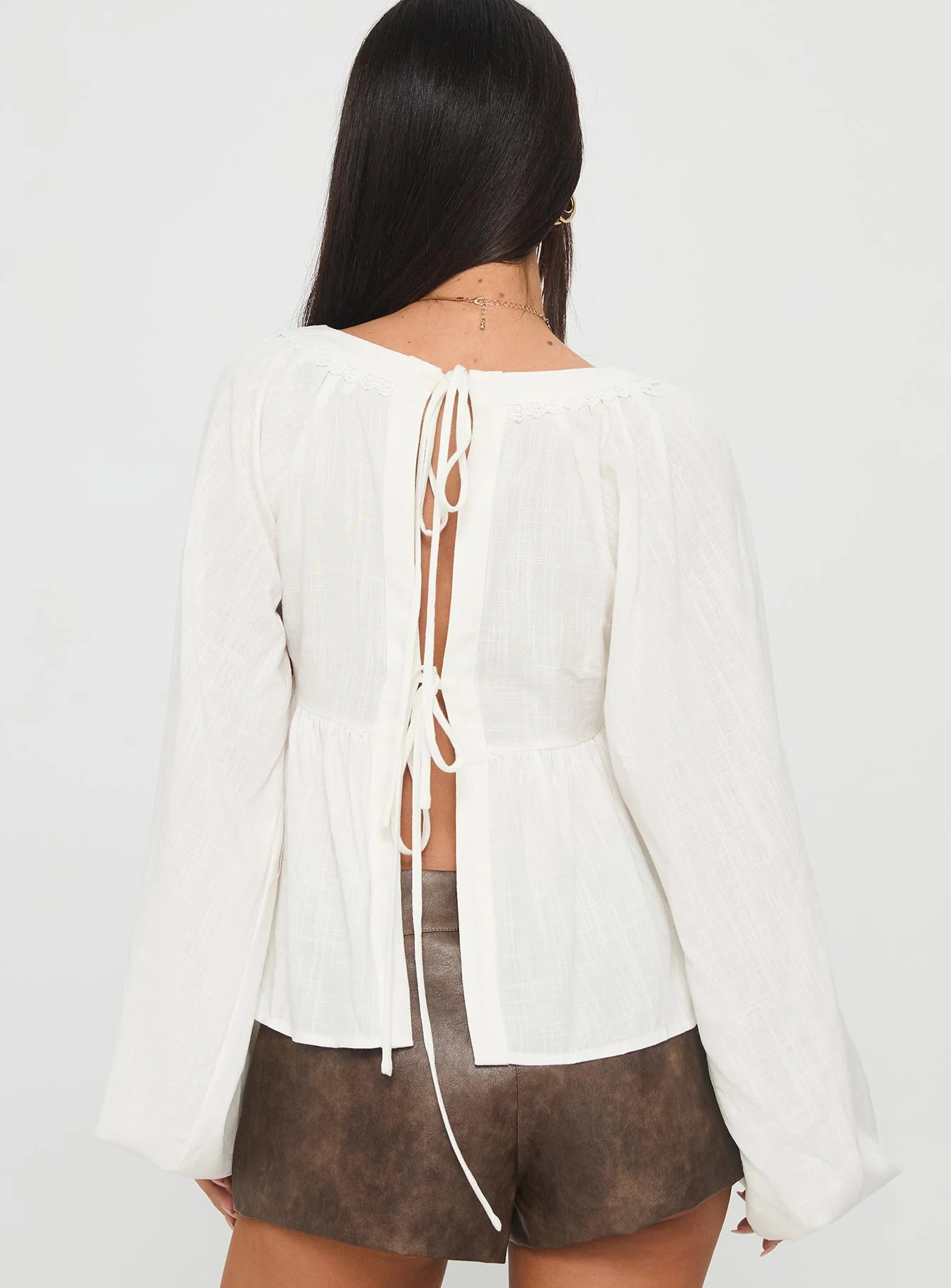 Benjie Long Sleeve Top White