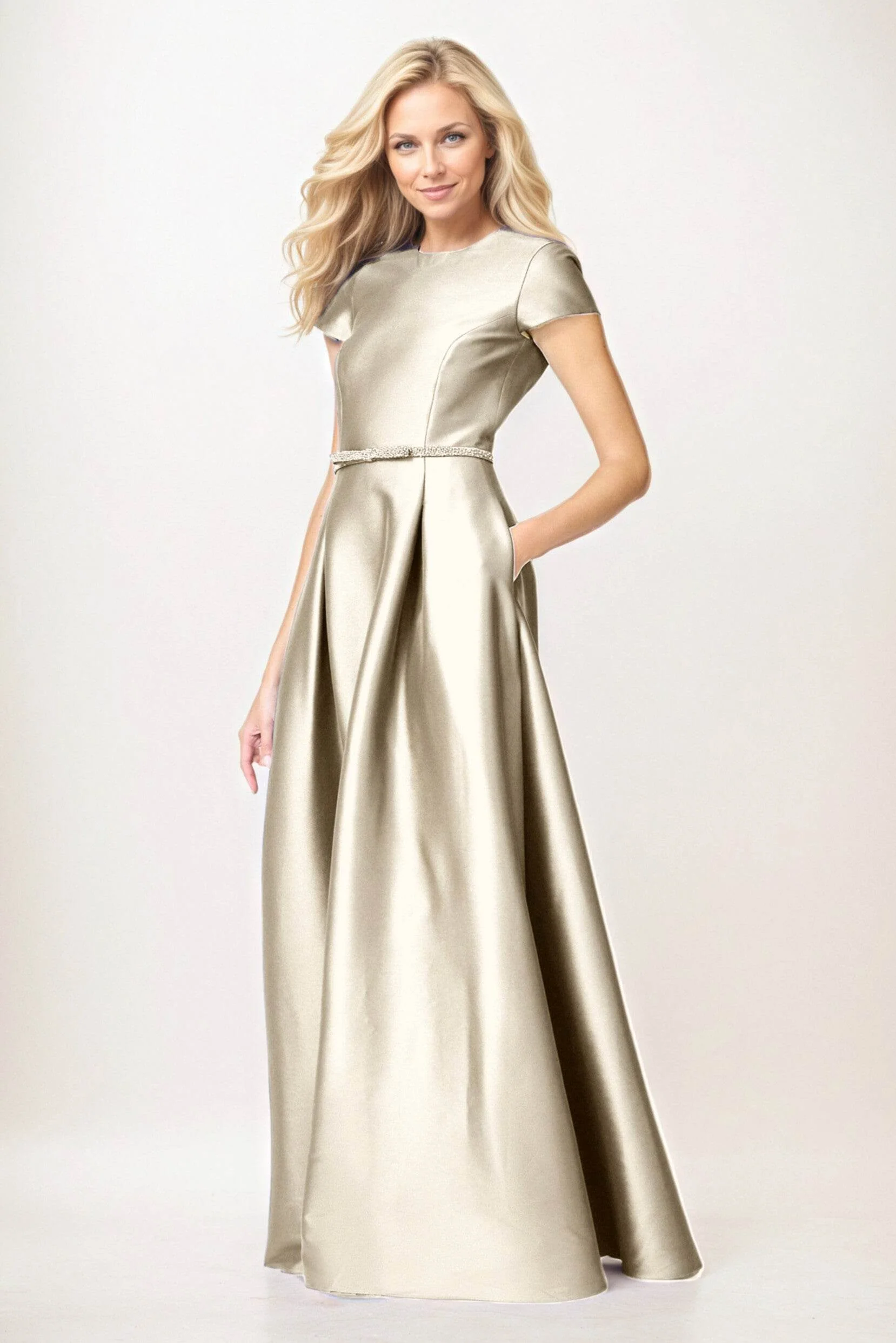 A-Line Maxi Satin Mother of the Bride Dresses CM0400