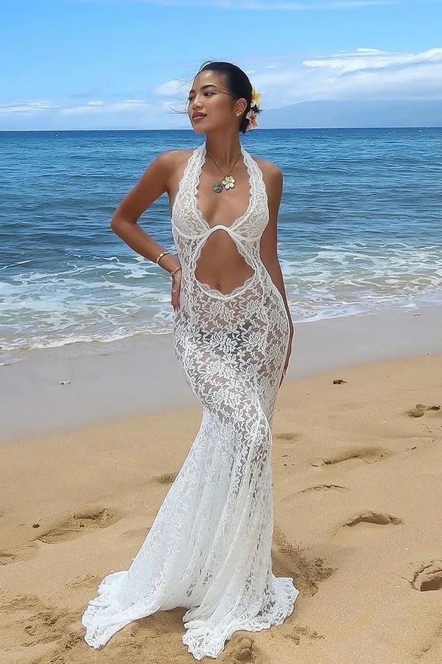 Saltair Lace Bustier Maxi Dress